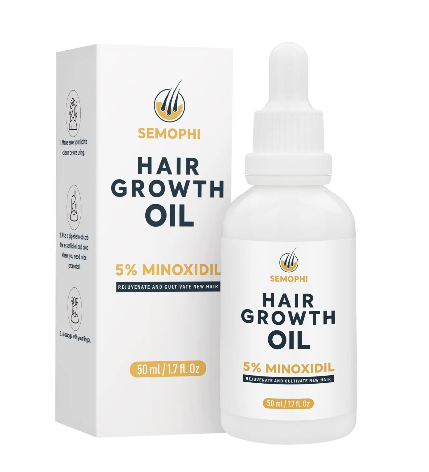 SEMOPHI 5% Minoxidil Hair Growth Oil| Biotin Serum for Hair Loss Treatment | Promotes Thicker, Longer Hair | 1.7 fl.oz - Buy Online on GoSupps.com