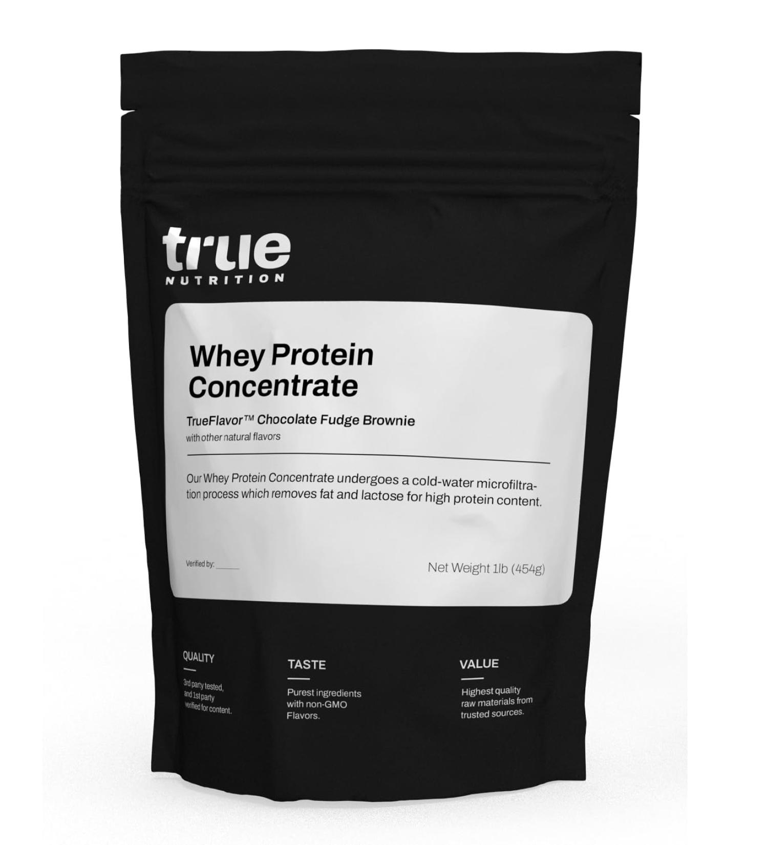 True Nutrition - Whey Protein Concentrate - 100% Whey Protein Powder - Fast Acting Low Carb Protein Powder with Essential Amino Acids - High in Leucine - Chocolate Fudge Brownie - 1lb. Chocolate Fudge Brownie 1 Pound (Pack of 1)