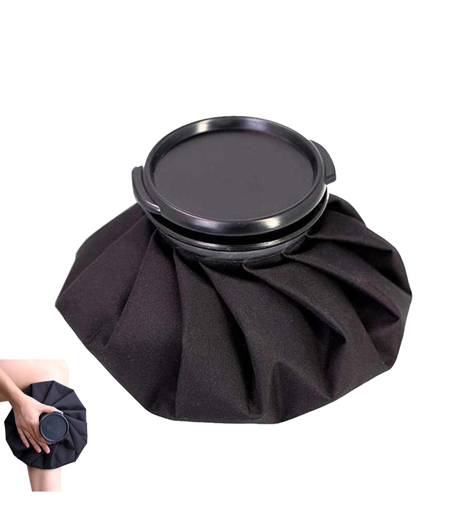 Ice Bag | Reusable Headaches Cold Ice Compress - Hot and Cold Bag with Screw Top Multifunctional Ice Cold Bag Ice Packs for Physical Supplies Gyouza Black 9 Inches - Buy Online on GoSupps.com