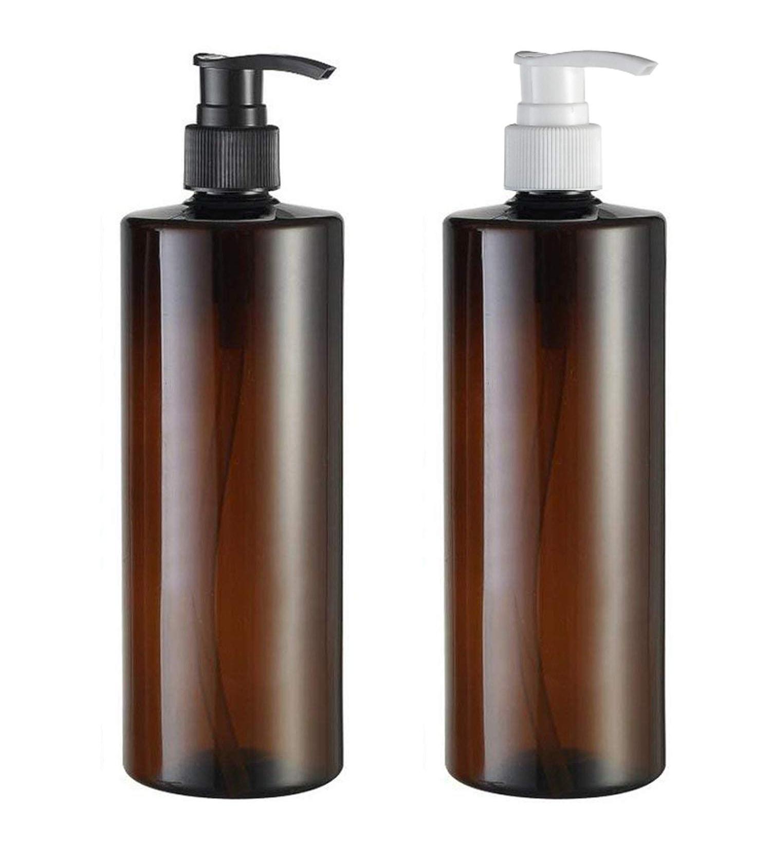 Yalbdopo 2PCS 500ml/17oz Empty Refill Plastic Lotion Cream Black/White Pump Packing Bottles Shampoo Body Washing Shower Gel Storage Holder Container Toiletries Liquid Vial Jars (Brown) - Buy Online on GoSupps.com