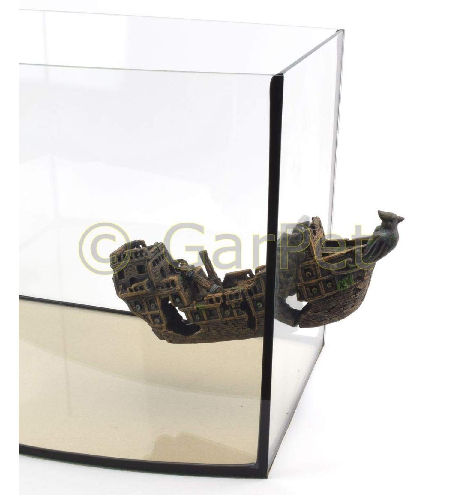 Happet Aquarium Decoration Magnetic Wreck Boat - Nautical 2-Part Shipwreck for Stunning Aquatic Displays - Buy Online on GoSupps.com