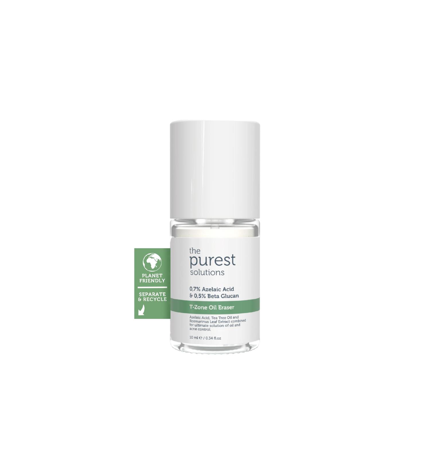 Buy The Purest Solutions T-Zone Oil Eraser - Anti-Blemish Skincare with 0.7% Azelaic Acid & 0.5% Beta Glucan - Vegan Solution for Oily Acne-Prone Skin - 0.34 fl. oz - International Shipping Available - Buy Online on GoSupps.com