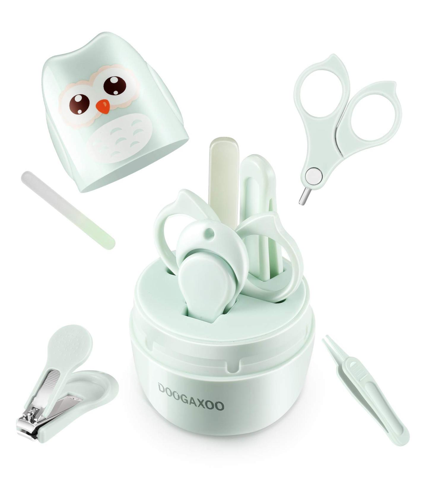 Baby Nail Clippers 4-in-1 Kit with Cute Owl Case for Newborns, Infants, Toddlers, and Kids - Safe Nail Clipper, Scissors, Tweezers, Nail File - Buy Online on GoSupps.com