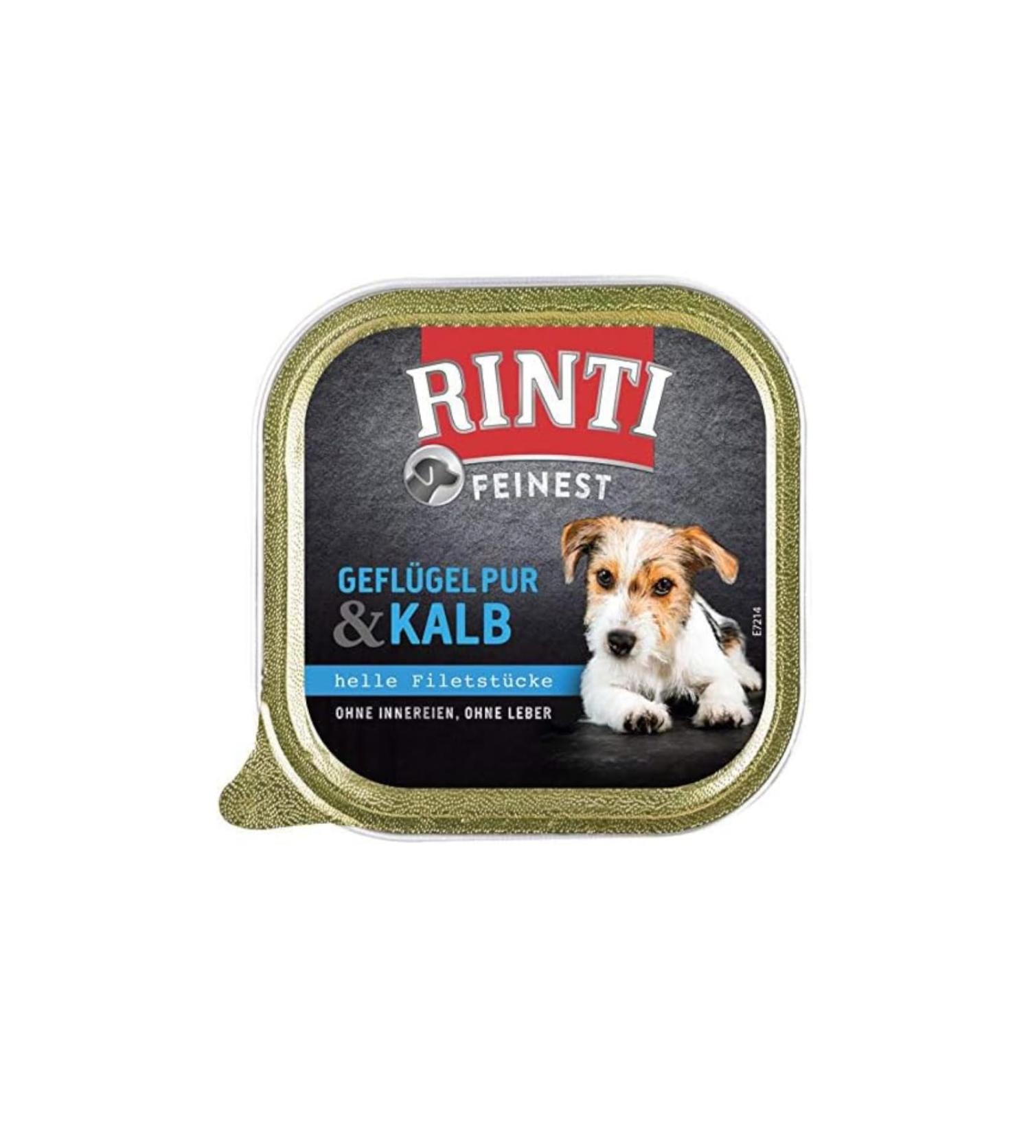 11 x 150g Rinti Pure Poultry + Veal Dog Food - Buy Online on GoSupps.com