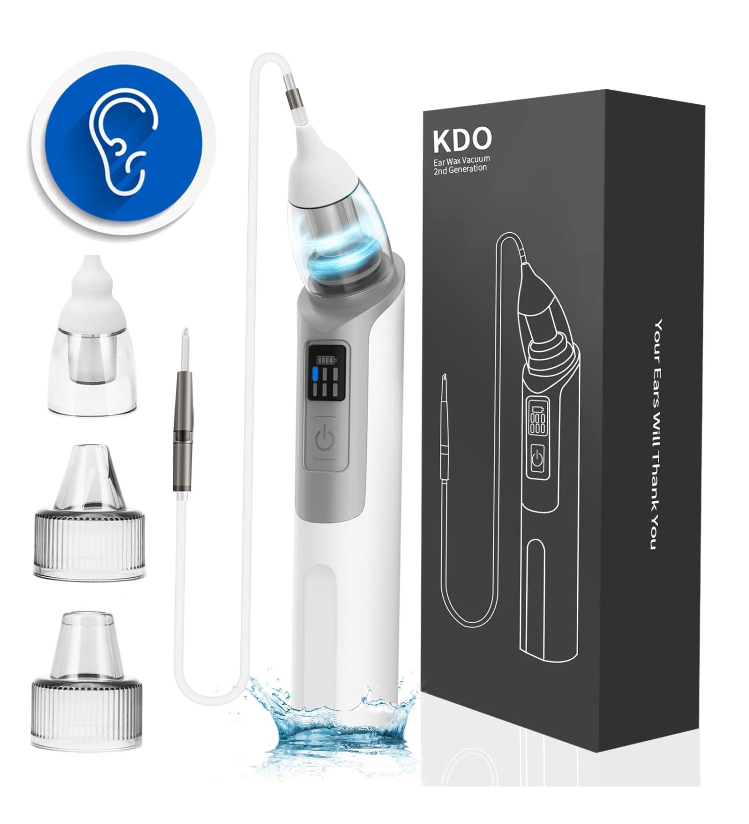 Ear Wax Vacuum with 6 Gear Strong Suction | KDO Ear Wax Remover Kit for Adults and Kids - Buy Online on GoSupps.com