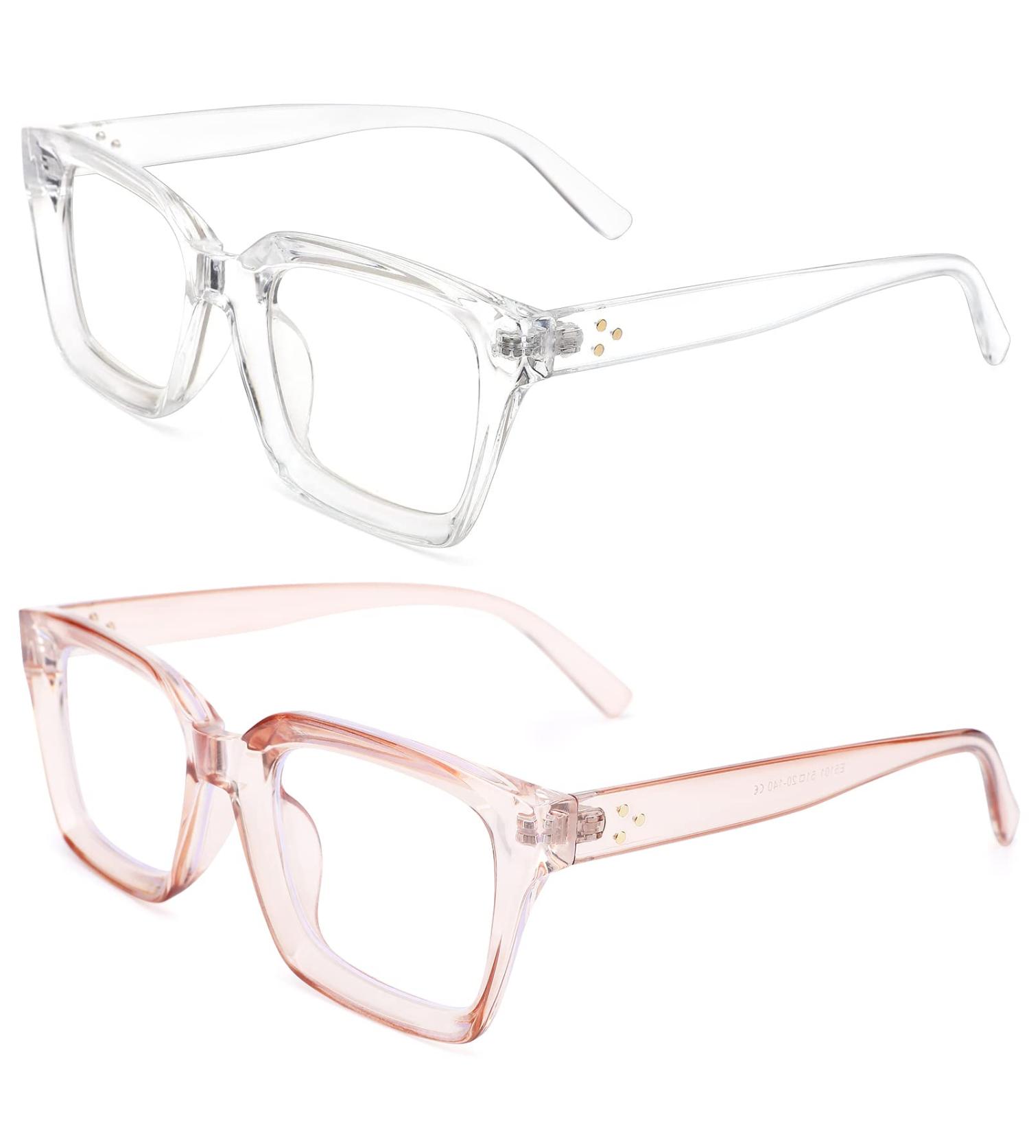 Buy Acme Blue Light Filter Glasses | Stylish Large Frame Computer Glasses for Men & Women - A2 White & Tea 50mm - Buy Online on GoSupps.com