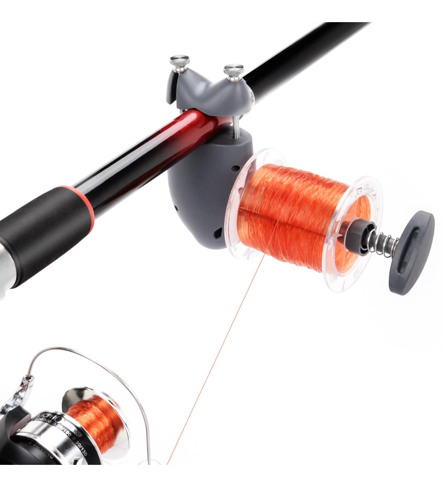 Teamaze Portable Fishing Line Spooler | Adjustable Line Counter for Spinning & Casting Reels | Grey Fish Shape Design - Buy Online on GoSupps.com