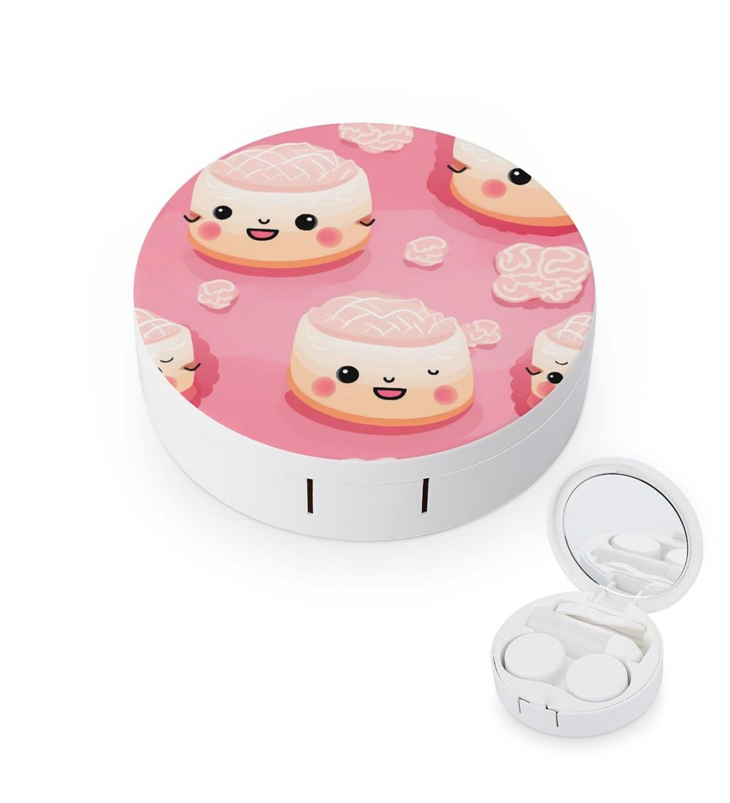 Portable Sushi Faces Contact Lens Travel Kit | Cute Contact Box with Mirror for Daily Outdoor Use - Buy Online on GoSupps.com