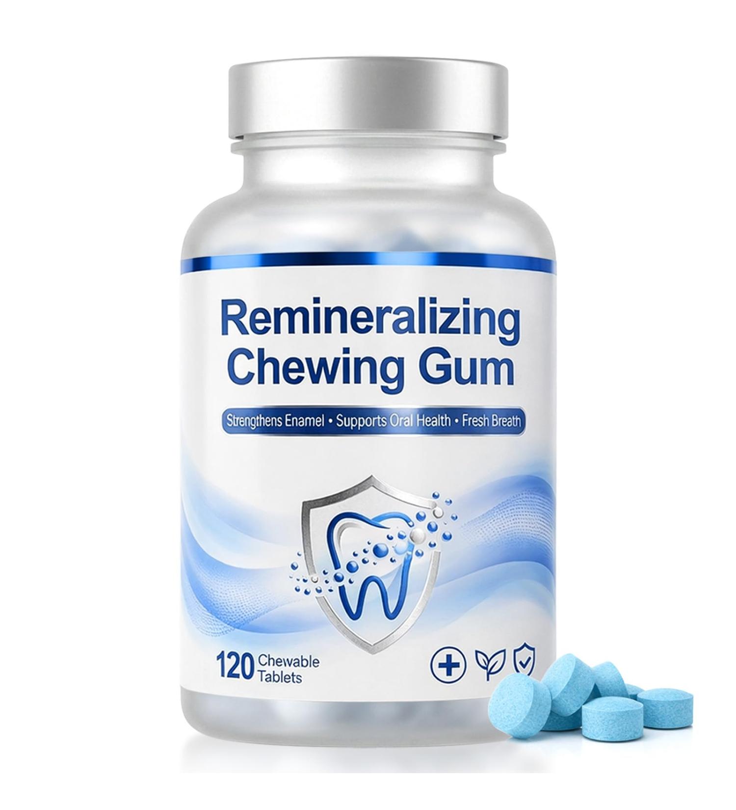 Remineralizing Gum Hydroxyapatite Gum with Xylitol Natural Enamel Strength Support Effectively Cleans Teeth and Freshens Breath 120 Count 120 Count (Pack of 1) - Buy Online on GoSupps.com