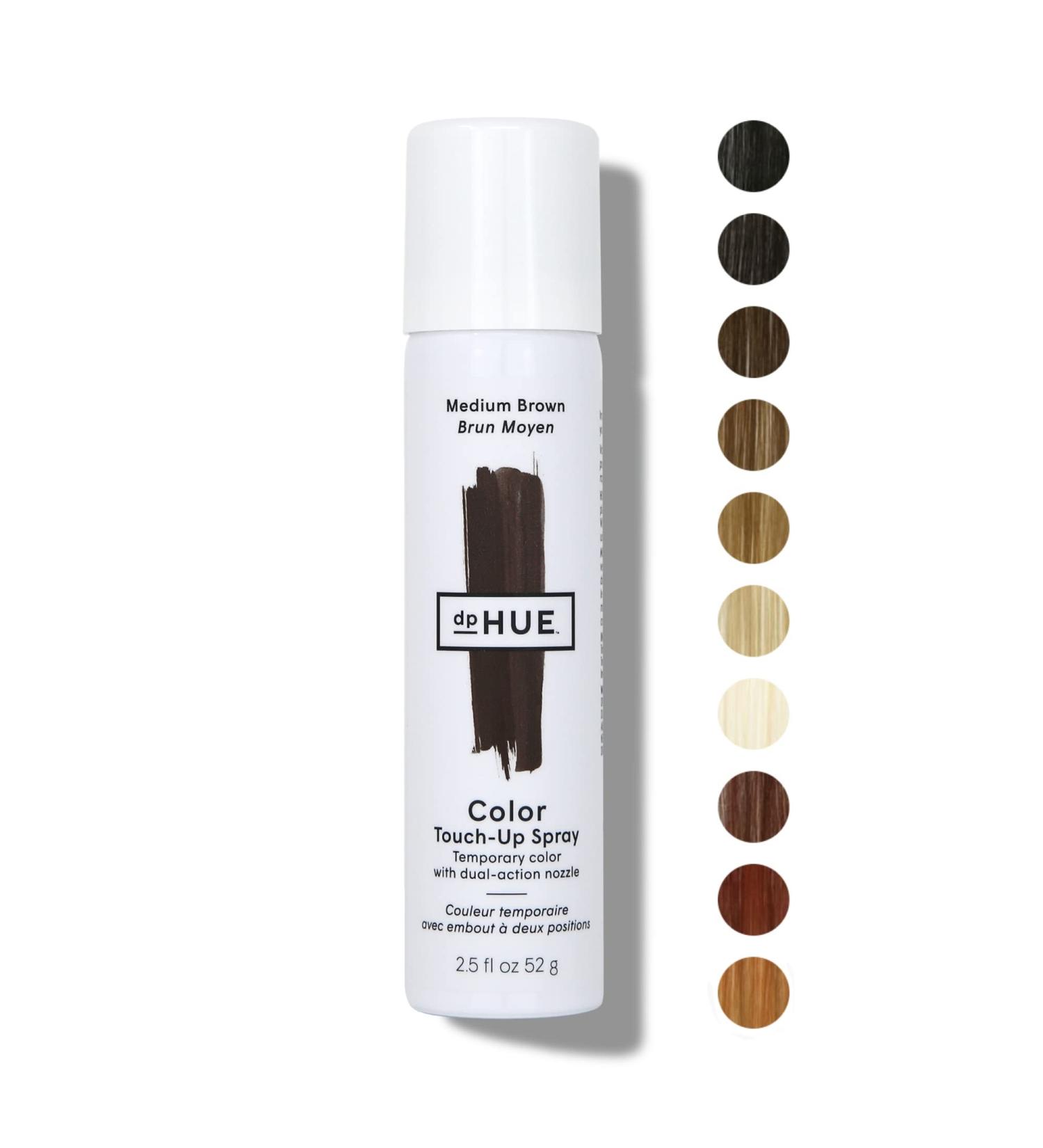dpHUE Color Touch-Up Spray - Medium Brown 2.5 oz - Root Cover Up with Dual-Action Nozzle - Vegan & Gluten-Free - 2.5 Fl Oz - Buy Online on GoSupps.com