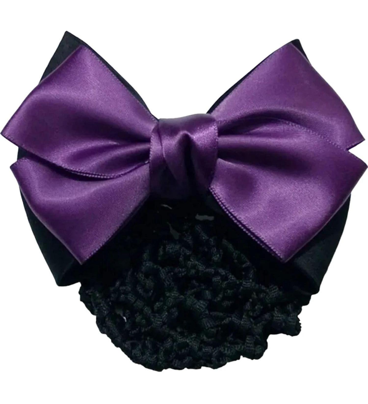 New 2025 Satin Bow Hair Net Barrette Flight Attendant Ribbon Hair Bun Cover Net Headwear Fashion Snood Women Hair Accessories Jewelry Fashion Accessories Creative Gift - Buy Online on GoSupps.com