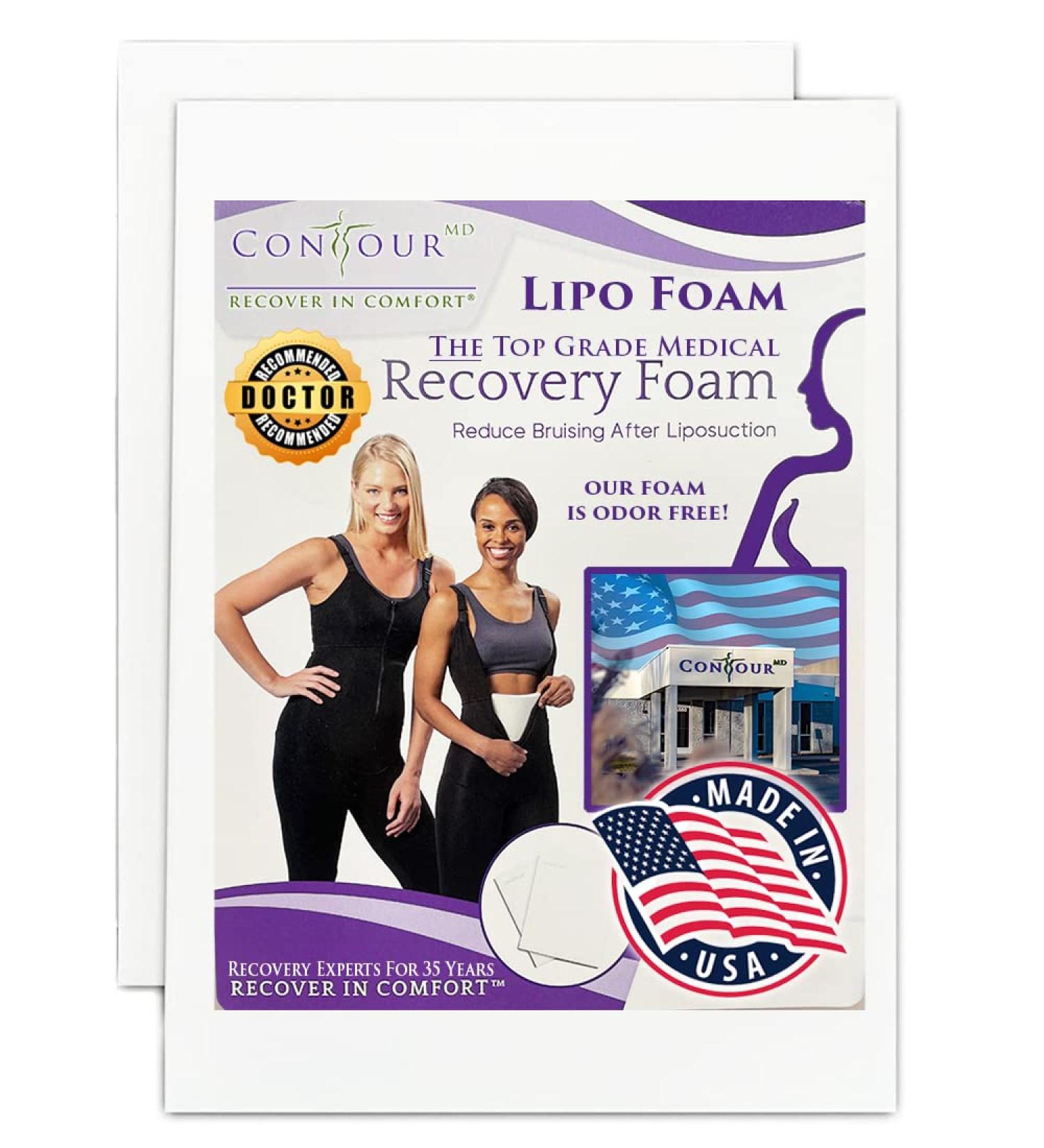 Lipo Foam Sheets for Post Surgery Compression Garments - 8 x 11 - Medical Grade, ContourMD - Set of 2 (Lipo-1) - Buy Online on GoSupps.com