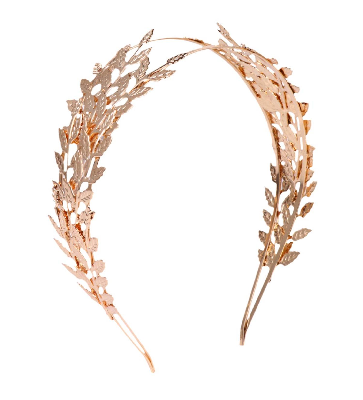 Lurrose Gold Leaves Crown Roman Laurel Grecian Goddess Headband Greek Roman Leaf Wedding Headpiece for Brides Girls Women (Golden) - Buy Online on GoSupps.com