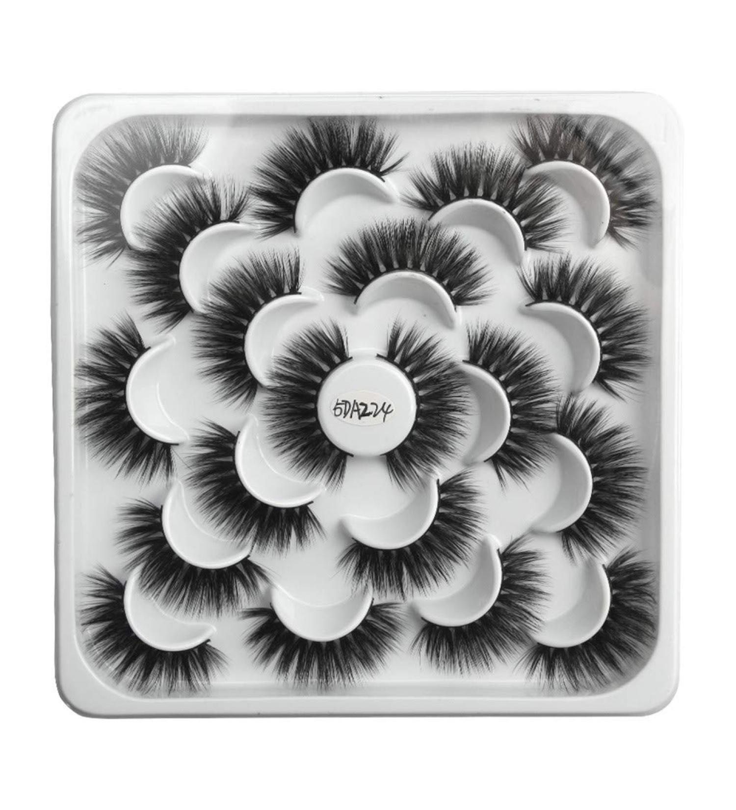 Kashyk 10 Pair 5D Mink False Eyelashes - Natural Wild Makeup Eyelashes (H Style) | International Shipping - Buy Online on GoSupps.com