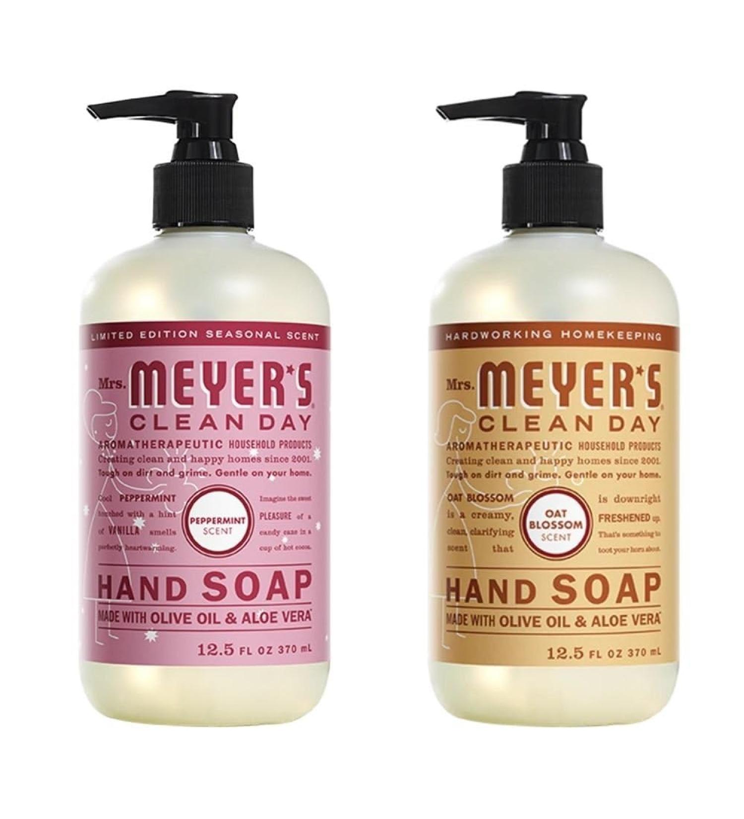 Mrs. MEYER'S Liquid Hand Soap Variety Pack (Peppermint + Oat Blossom) 12.5 oz. (Pack of 2) - Buy Online on GoSupps.com