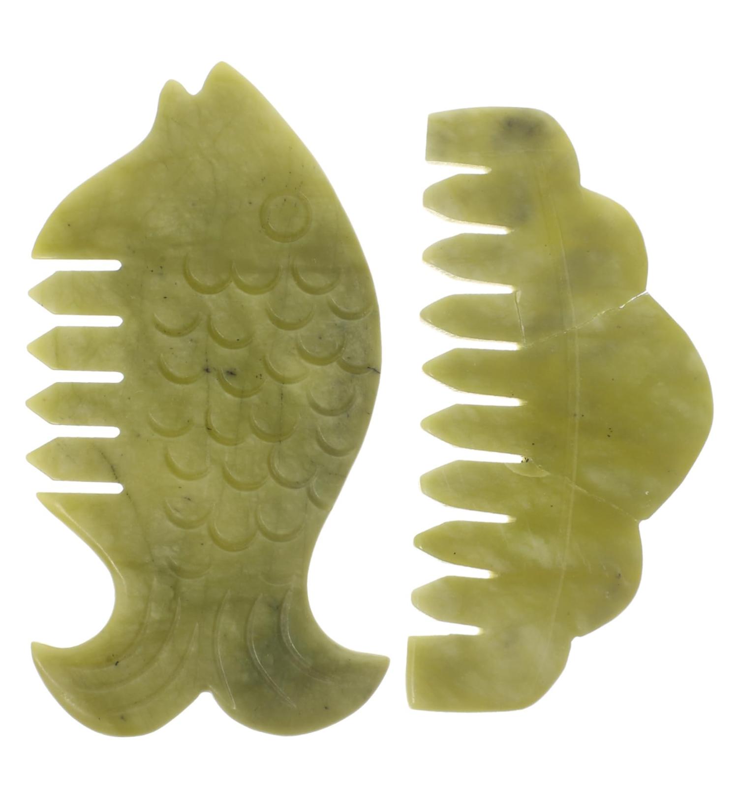 Anneomas Jade Comb & Gua Sha Set - Scalp & Face Massage Tools for Ultimate Relaxation | Portable Skin Care Devices - Buy Online on GoSupps.com