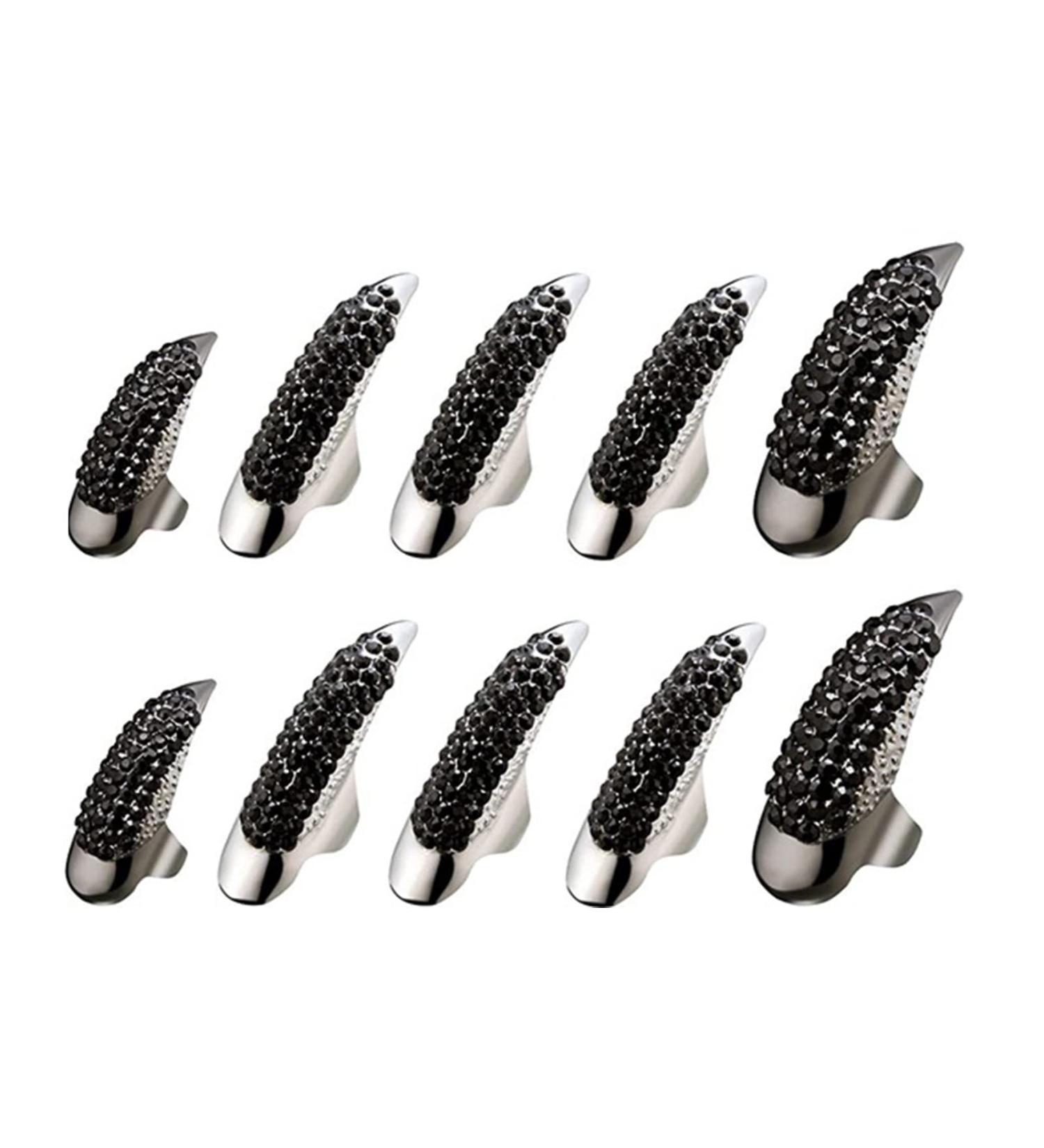 KODASW 10 Pcs Alloy Eagle Claw Fingertip Adjustable Punk Nail Rings Nail Decoration Gothic Fingernail Buckle Finger Alloy - Buy Online on GoSupps.com