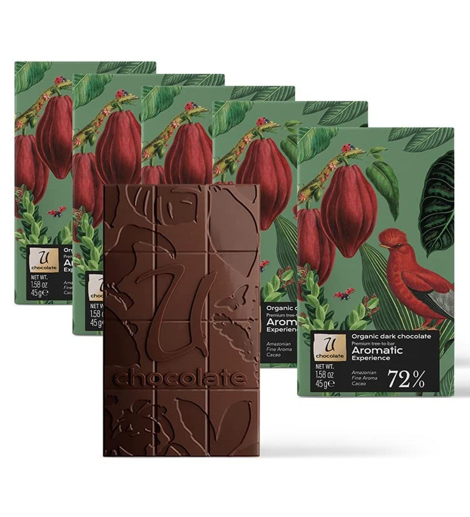 72% Cacao Dark Chocolate Bars | Organic Tree-to-You Vegan Chocolates | Heavy Metal Tested | Gluten-Free | Pack of 5 Individually Wrapped Bars - Buy Online on GoSupps.com