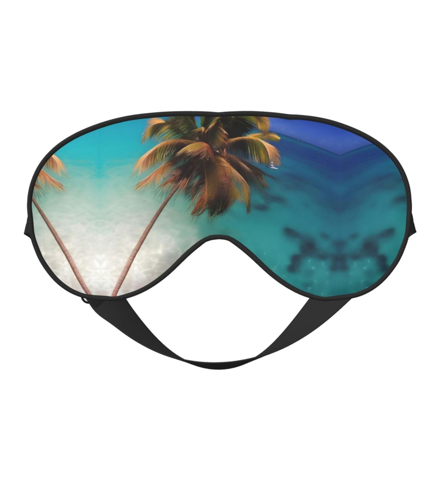 Caribbean Islands Adjustable Eye Mask - Soft Elastic Sleep Mask for Men & Women - Nighttime Comfort in Black - Buy Online on GoSupps.com