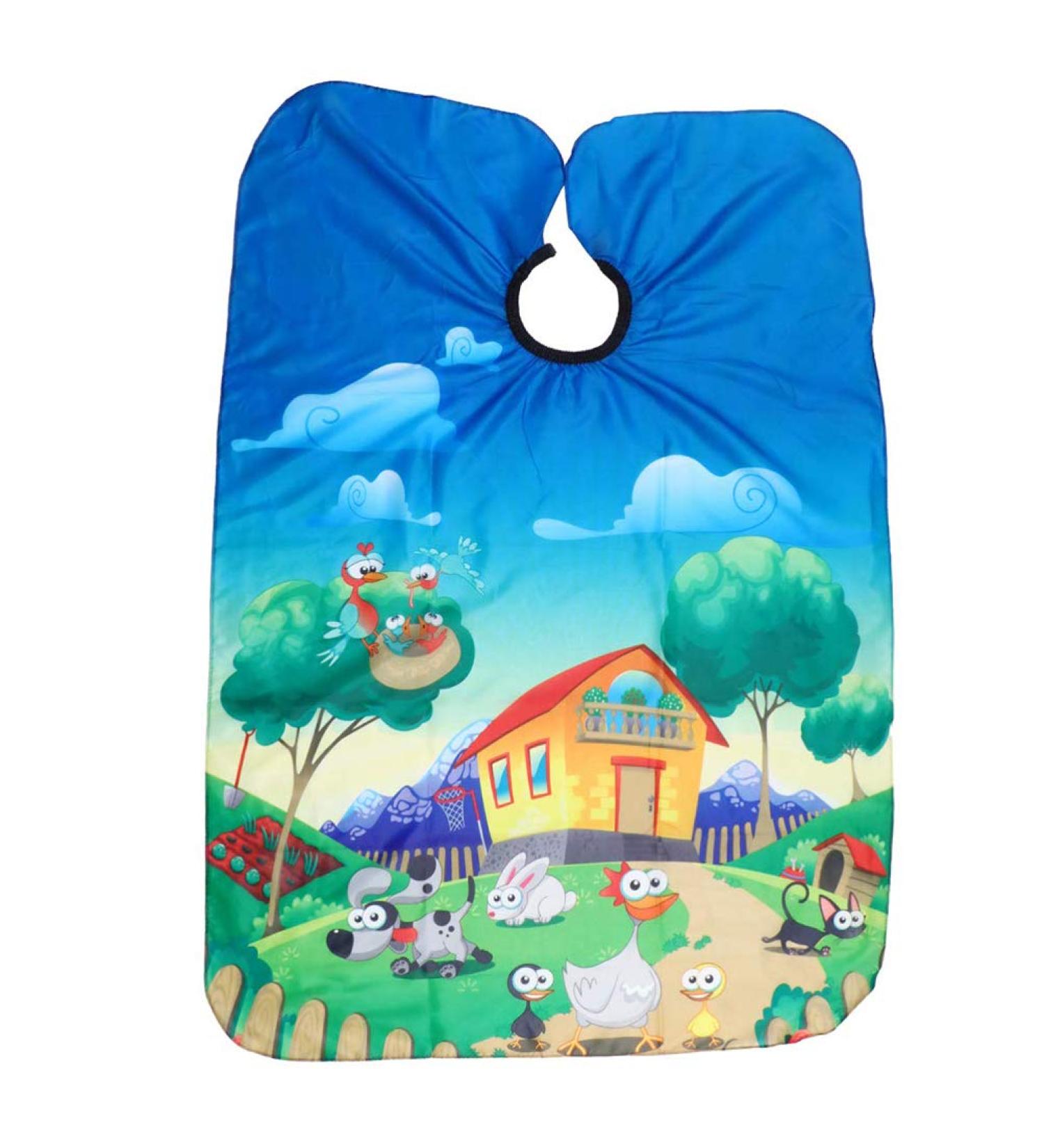Kids Haircut Cutting Cape - Waterproof Salon Apron for Boys & Girls | Animal Pattern Hair Styling Cape for Hairdressers & Parents - Buy Online on GoSupps.com