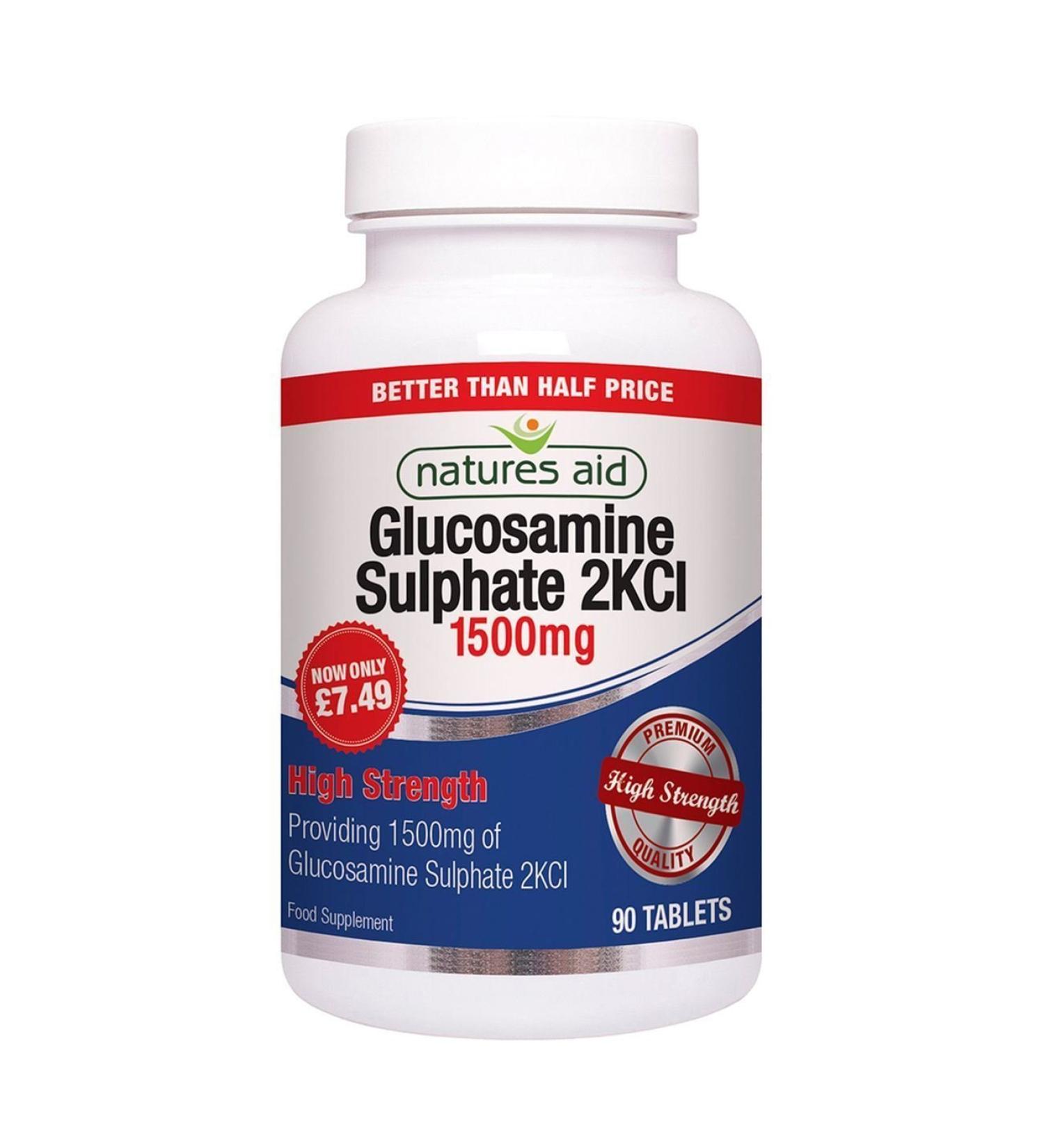 Natures Aid Glucosamine Sulphate 2KCL 1500mg 90caps-Maintains Cartilage & Joints