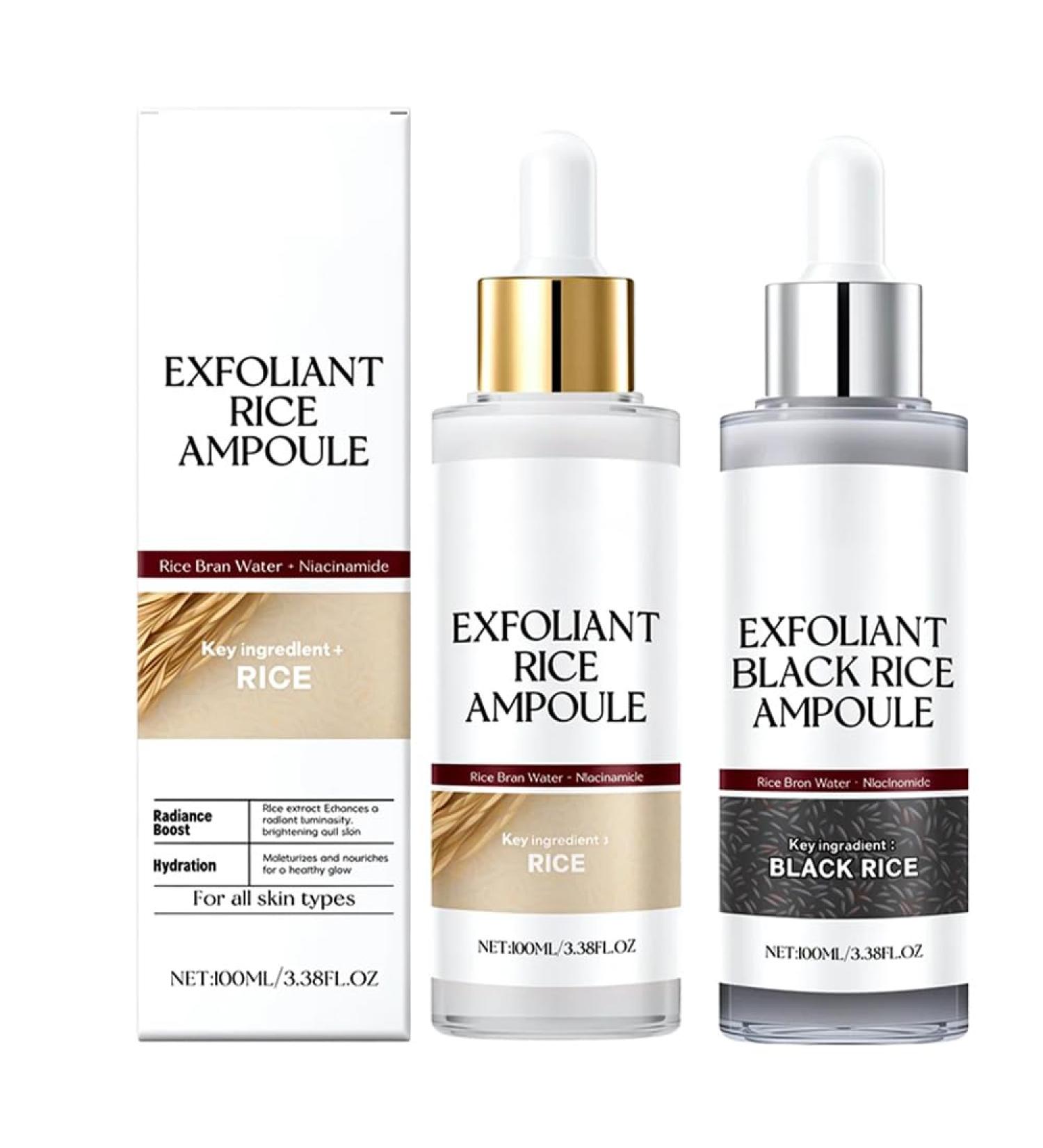 Black and White Rice Peeling Ampoule 2025 New Rice Ampoule Duo Face and Body Black and White Rice Exfoliant Peeling Solution Moisturizing Nourishing for All Skin Types (Black+White 3.38 Fl Oz) Black+White 3.38 Fl Oz (Pac  - Buy Online on GoSupps.com