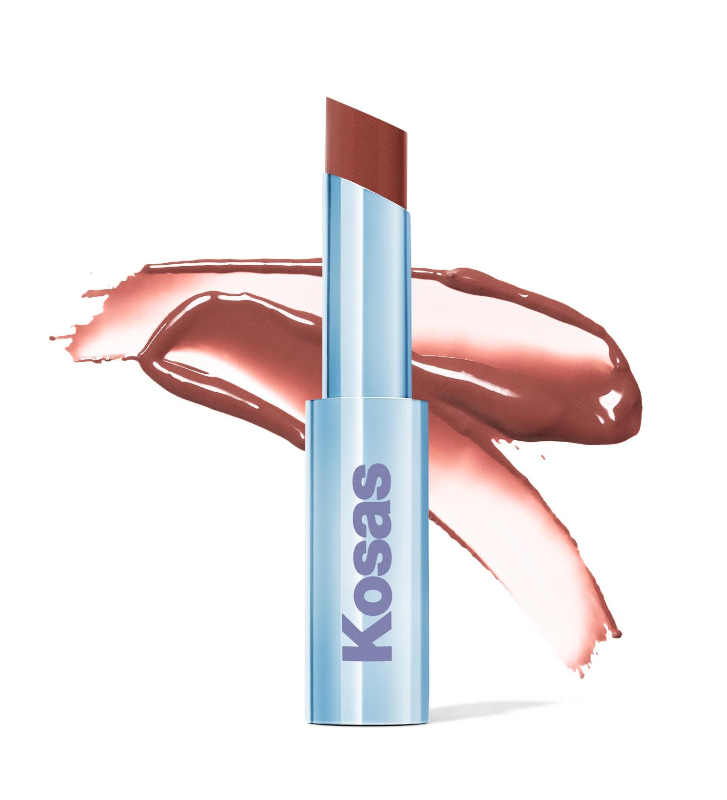 Kosas Wet Stick Lipstick - Moisturizing Shiny Sheer with Ceramides & Hyaluronic Acid - Soothes & Softens Lips - Tropic Bliss - Buy Online on GoSupps.com