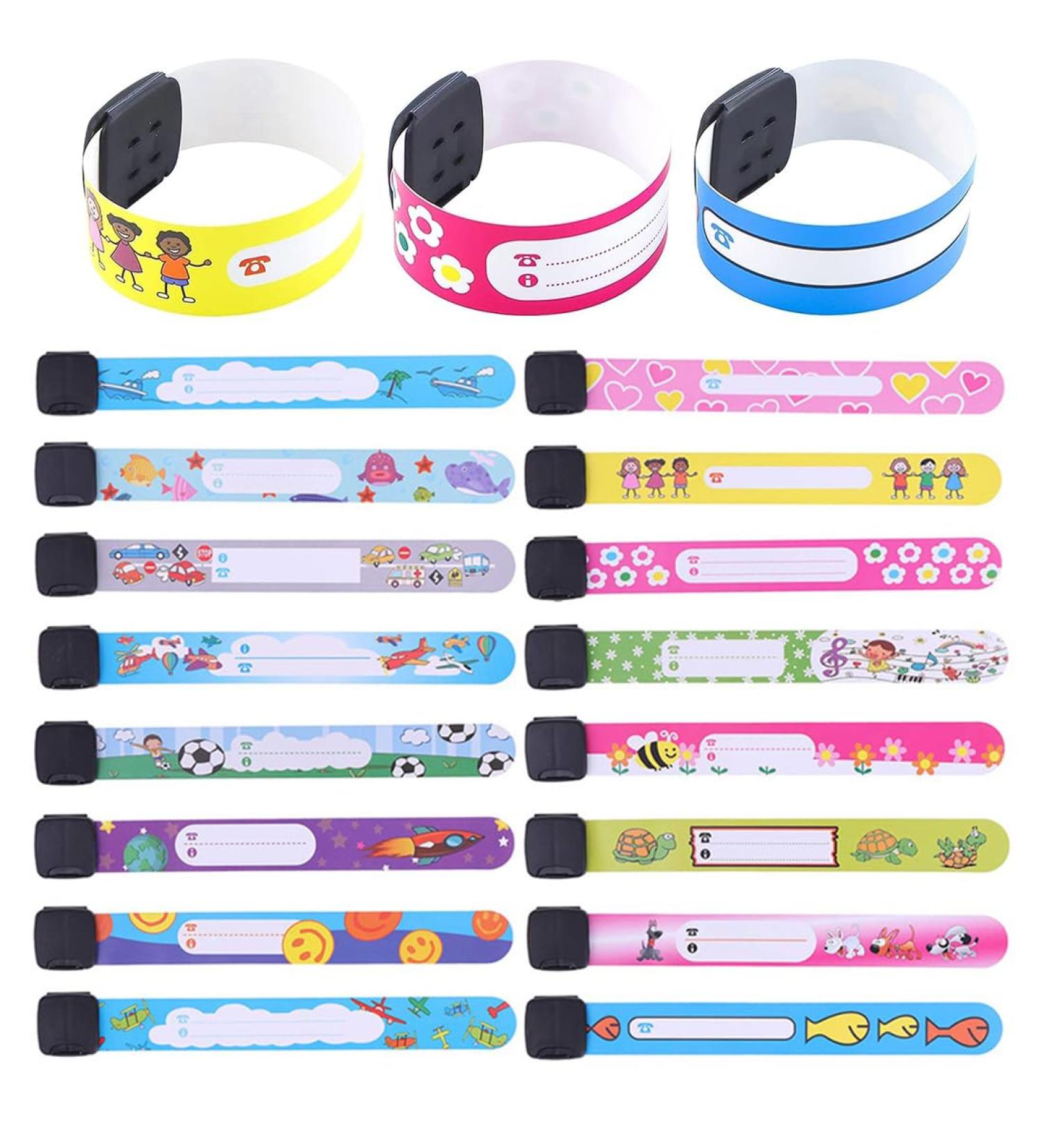 Sjbautyo 16-Part Emergency Arm Band Set for Kids | Waterproof SOS Safety ID Bracelet - Anti-Loss for Boys Girls Toddlers & Babies - Buy Online on GoSupps.com