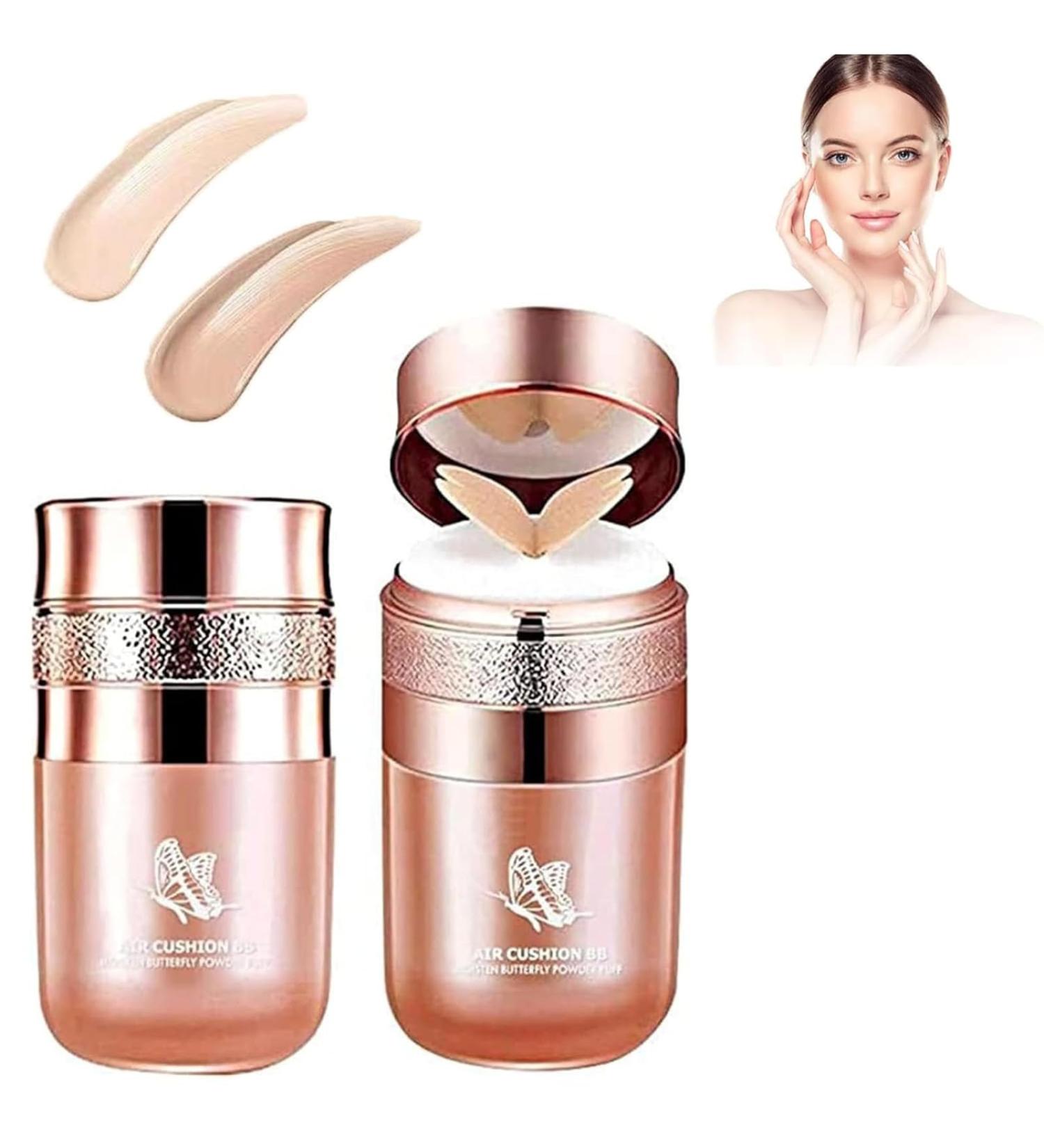 GeRRiT Butterfly Cushion BB Cream Moisturizing Concealer Makeup Base Liquid Foundation Concealer 2 in 1 Blocks Sun Waterproof Concealer Cream Long Lasting Concealer Concealer Pore - Buy Online on GoSupps.com