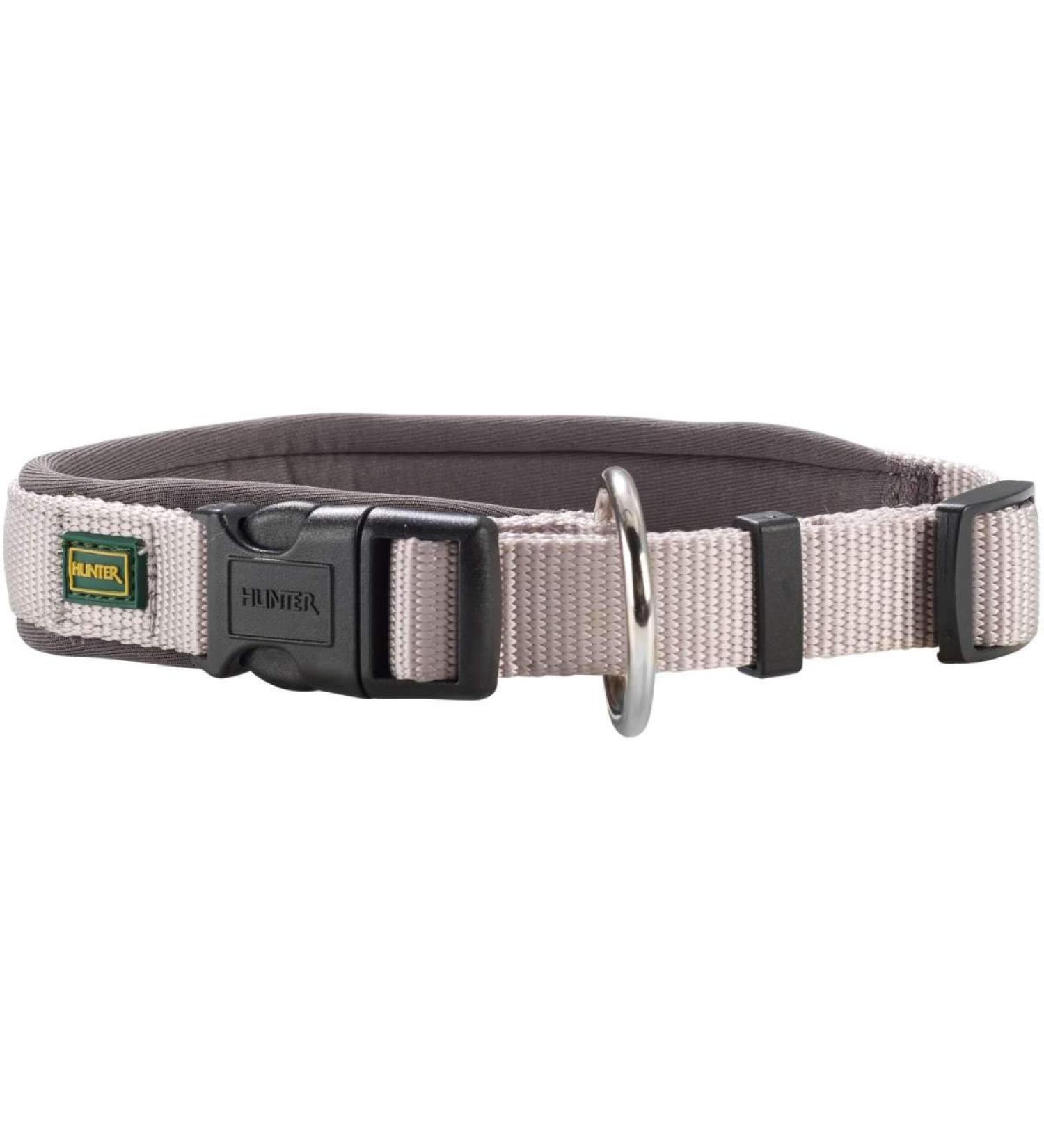 HUNTER NEOPREN VARIO PLUS collar dog collar nylon padded with neoprene 30/1.5 (XS-S) grey 30/1.5 (XS-S) grey