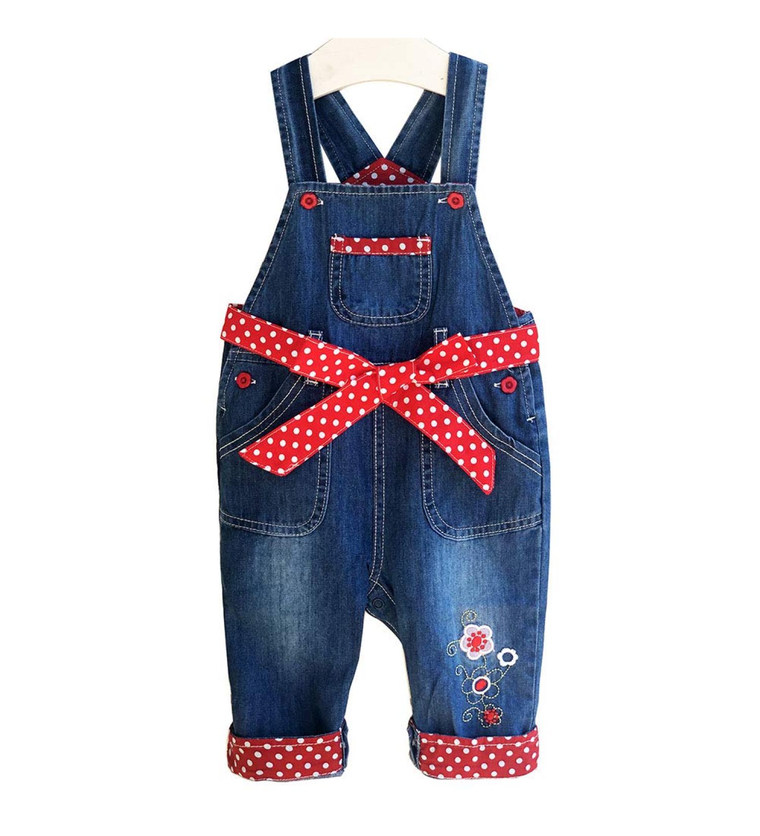 Peacolate Baby Girls Overalls with Belt - Red, 12-18 Months - Buy Online on GoSupps.com