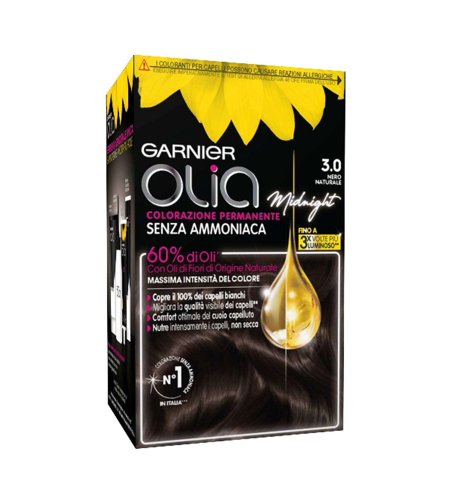 Garnier Olia permanent colouring and bleaching 3.0 Nero Naturale - Buy Online on GoSupps.com