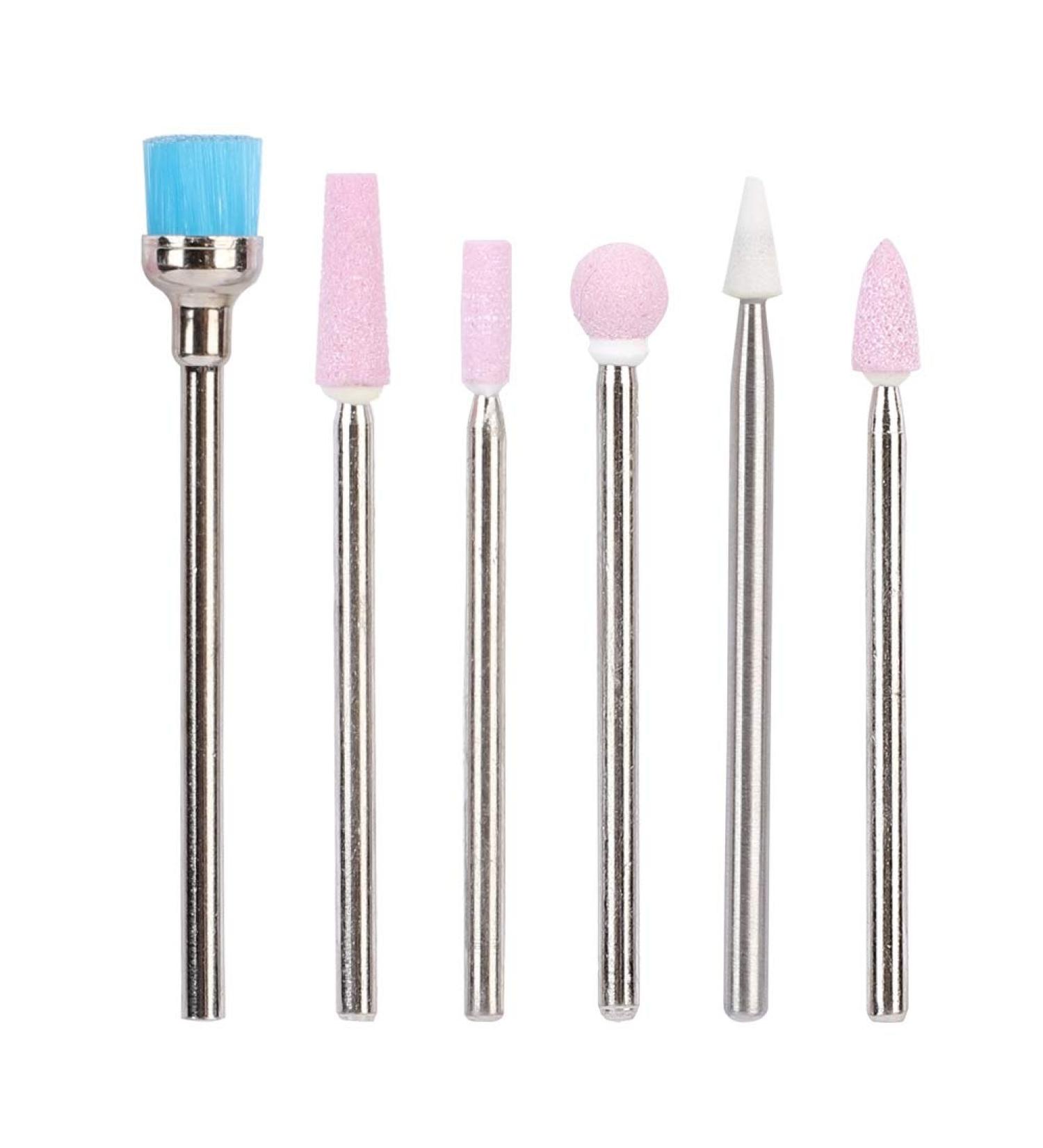 Stainless Steel Nail Drill Bit Set - 6Pcs Manicure Accessories for Nail Art File Tools - Buy Online on GoSupps.com