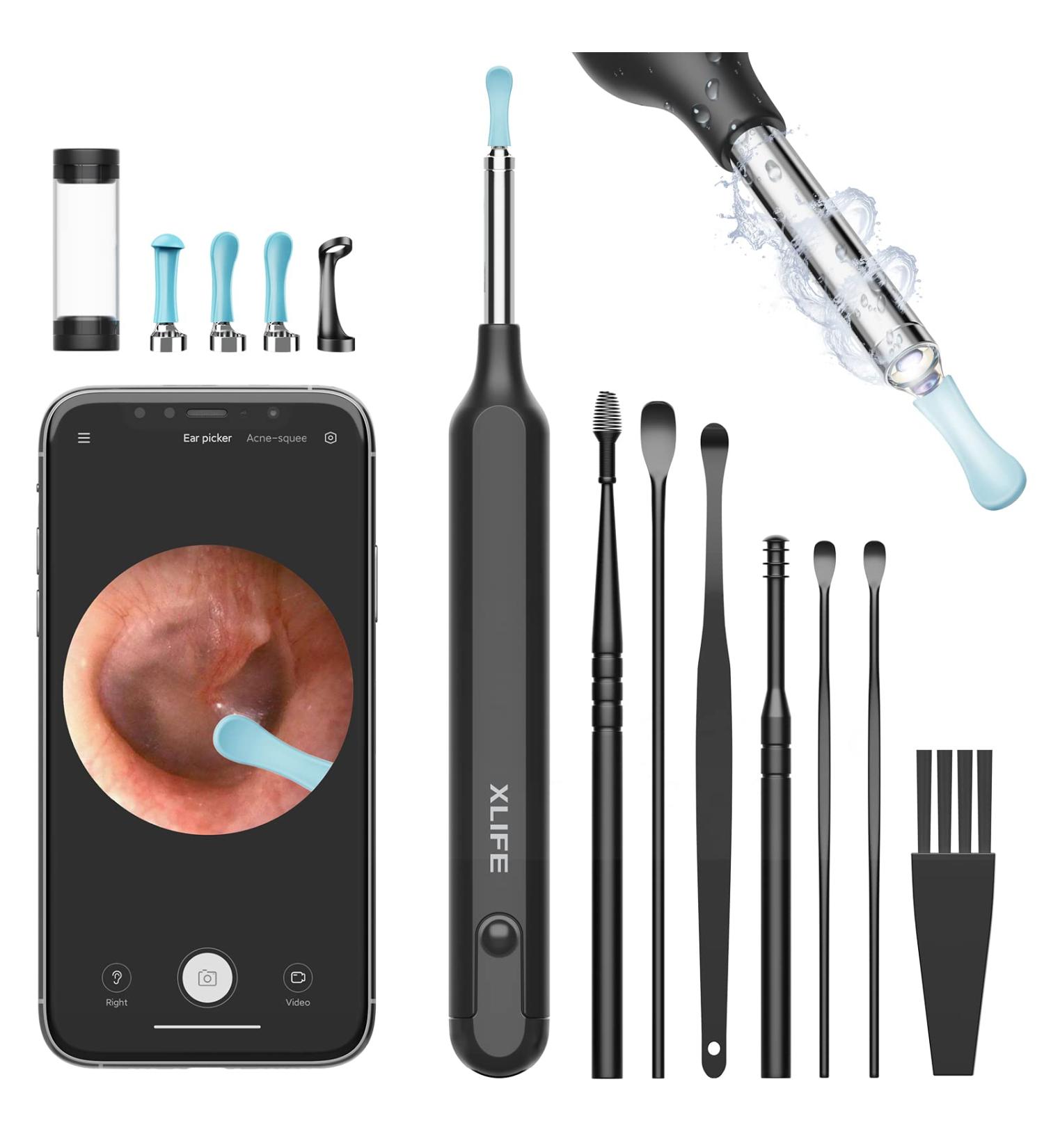 Ear Wax Removal Tool with 1080P HD Camera - Otoscope Ear Cleaner Kit with 6 LED Lights for iPhone, iPad, Android - 7 Pcs Ear Set Included - Buy Online on GoSupps.com
