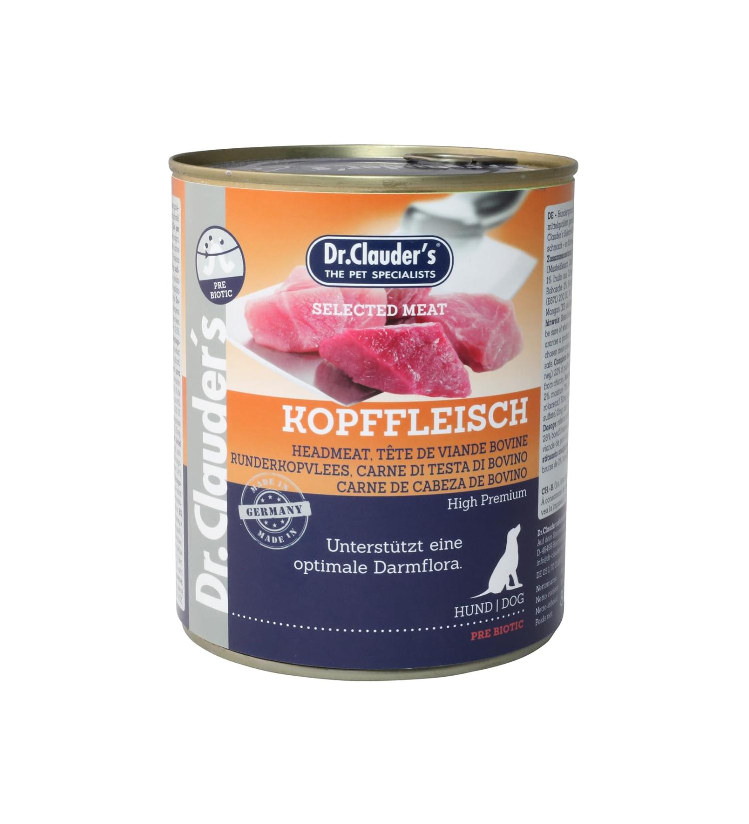 Dr. Clauder's Premium Dog Food Prebiotic Variety 6 x 800g Bovine Head 6 x 800g