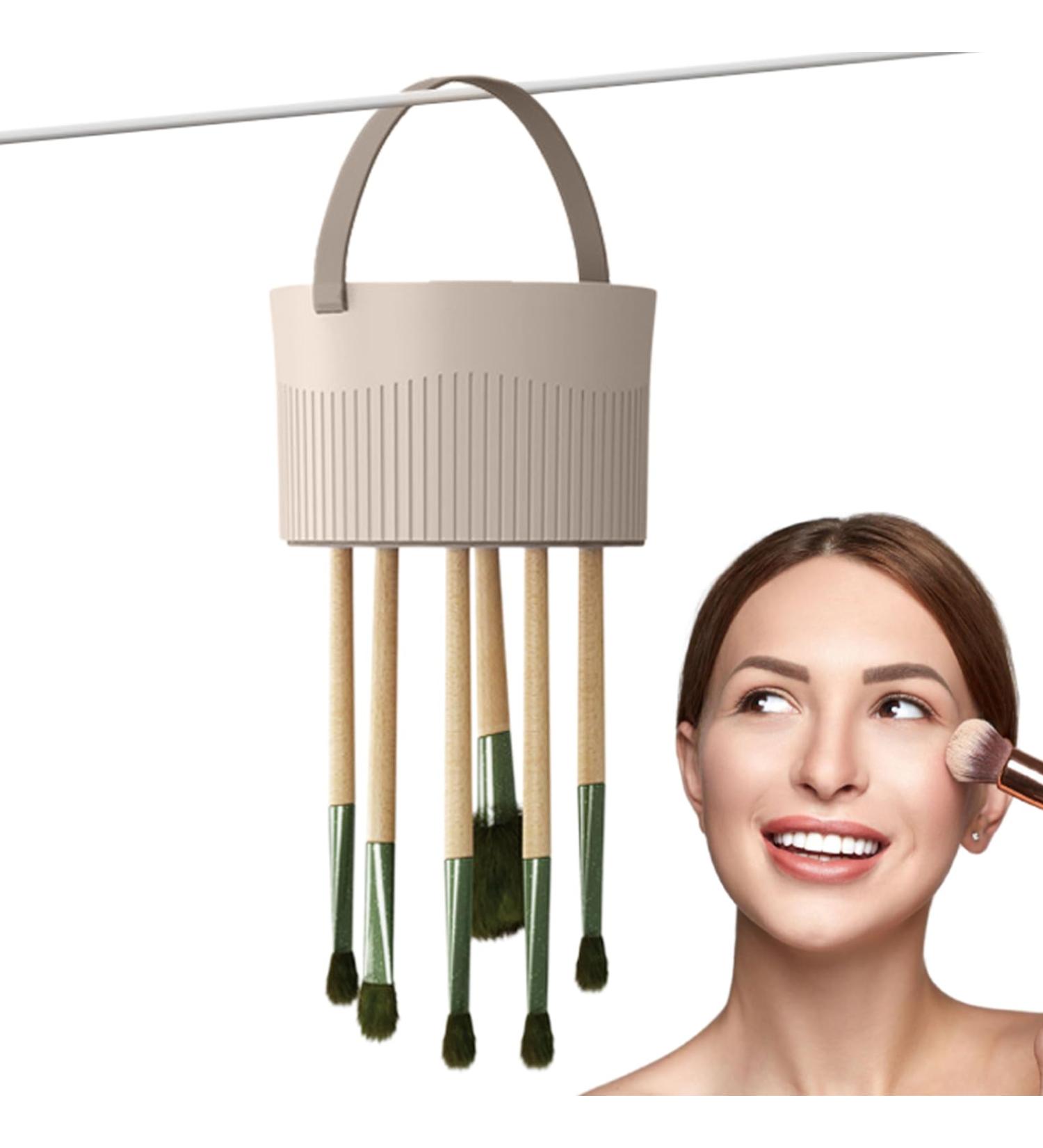 Makeup Brush Scrubber | 3 In 1 Makeup Brushes Cleaner Silicone - Multifunctional Cosmetic Brush Cleaner with Handle Brush Drying Rack for Makeup Sponge Puff Brush Dudok Khaki - Buy Online on GoSupps.com