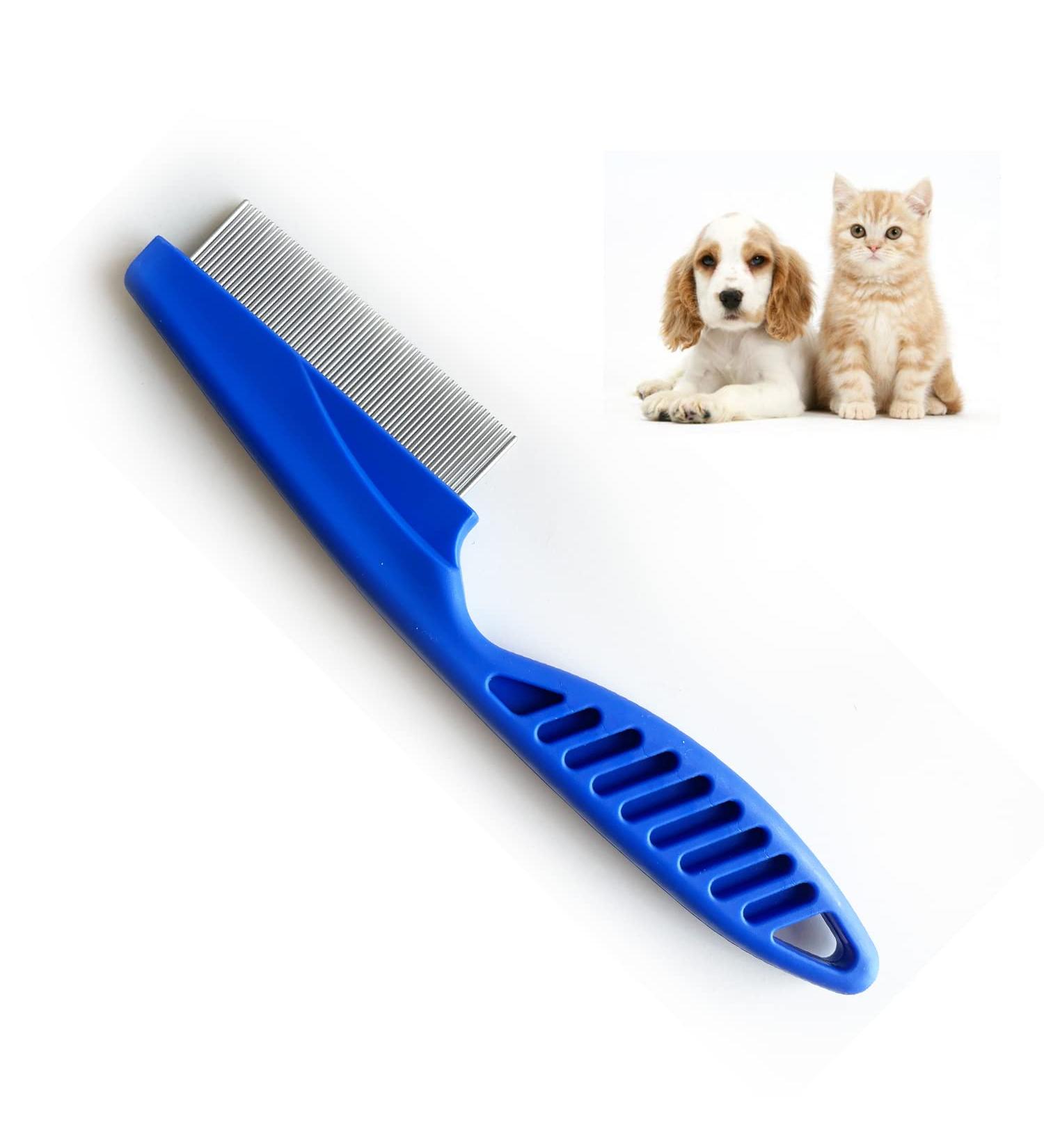 Zenvaly Pet Flea Comb - Effective Tear Stain & Lice Remover for Cats & Dogs - Blue | International Shipping Available - Buy Online on GoSupps.com