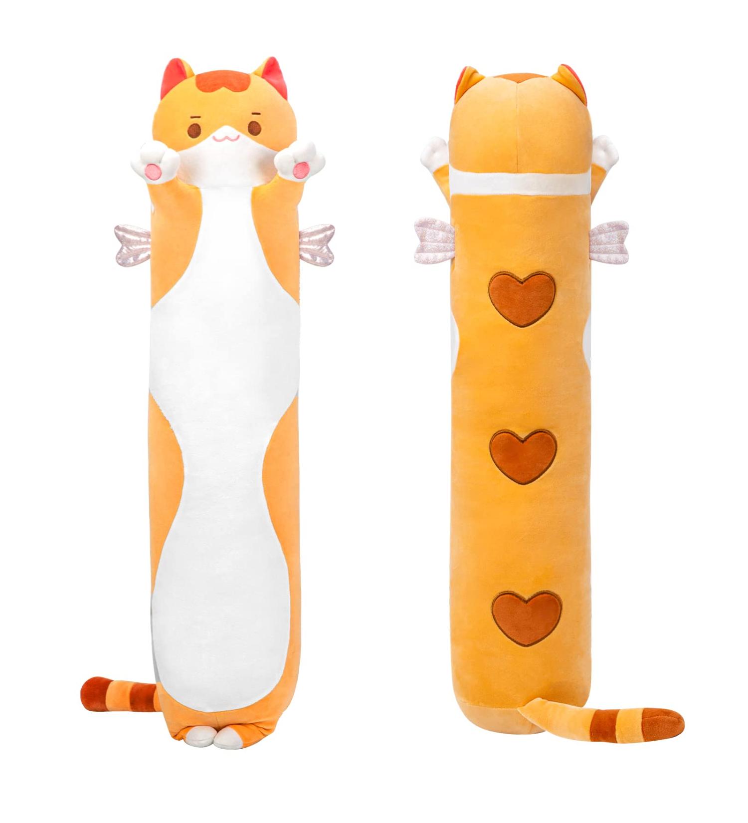 Mewaii 90cm Orange Plush Kitten Toy - Cuddly Stuffed Animal Pillow for Kids | Perfect Gift for Ages 3+ - Buy Online on GoSupps.com