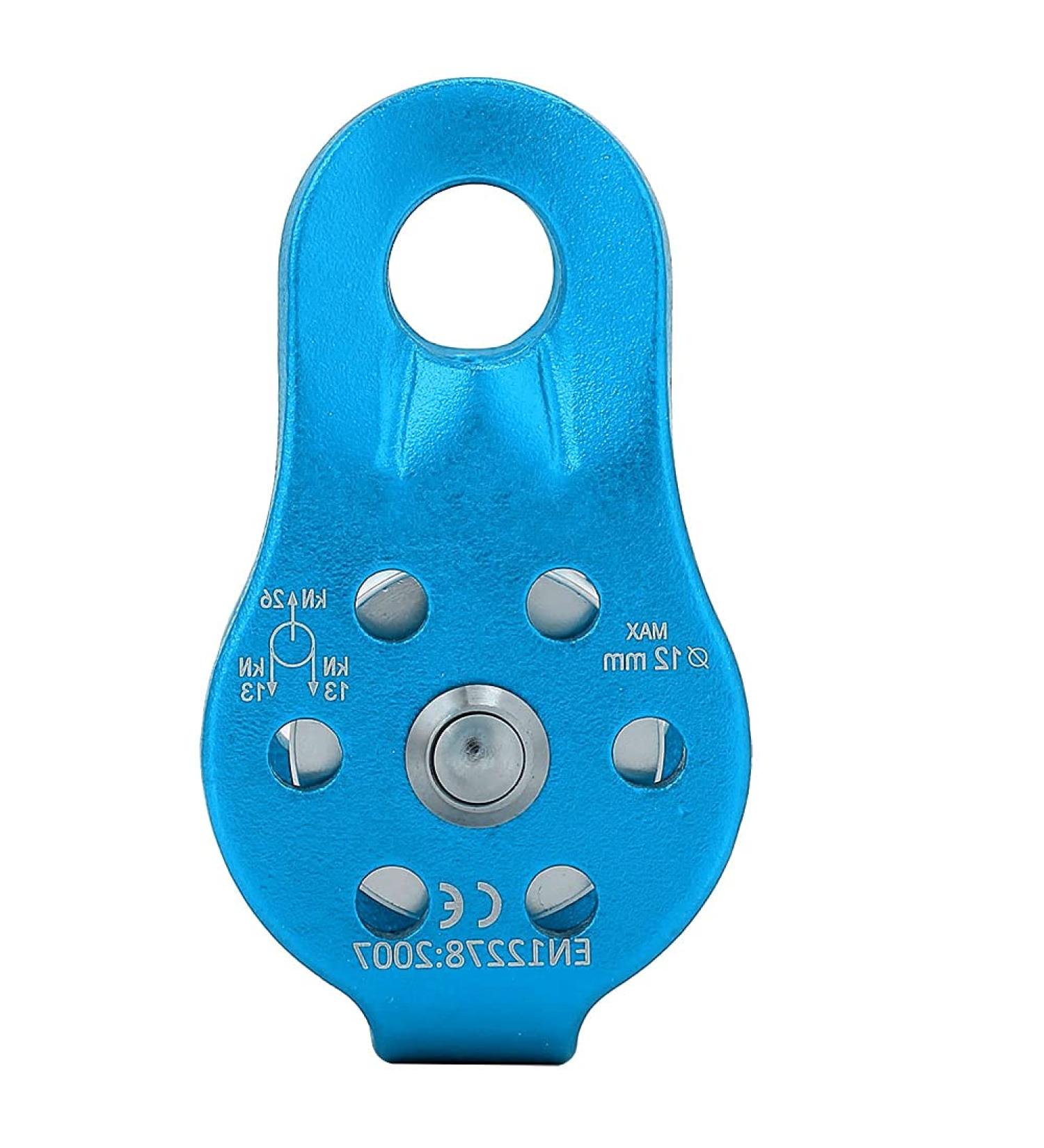 26KN Climbing Pulley - Aluminum Alloy Wheel Swivel Block for 12mm Rope - Ideal for Climbing & Rescue - Blue - Buy Online on GoSupps.com