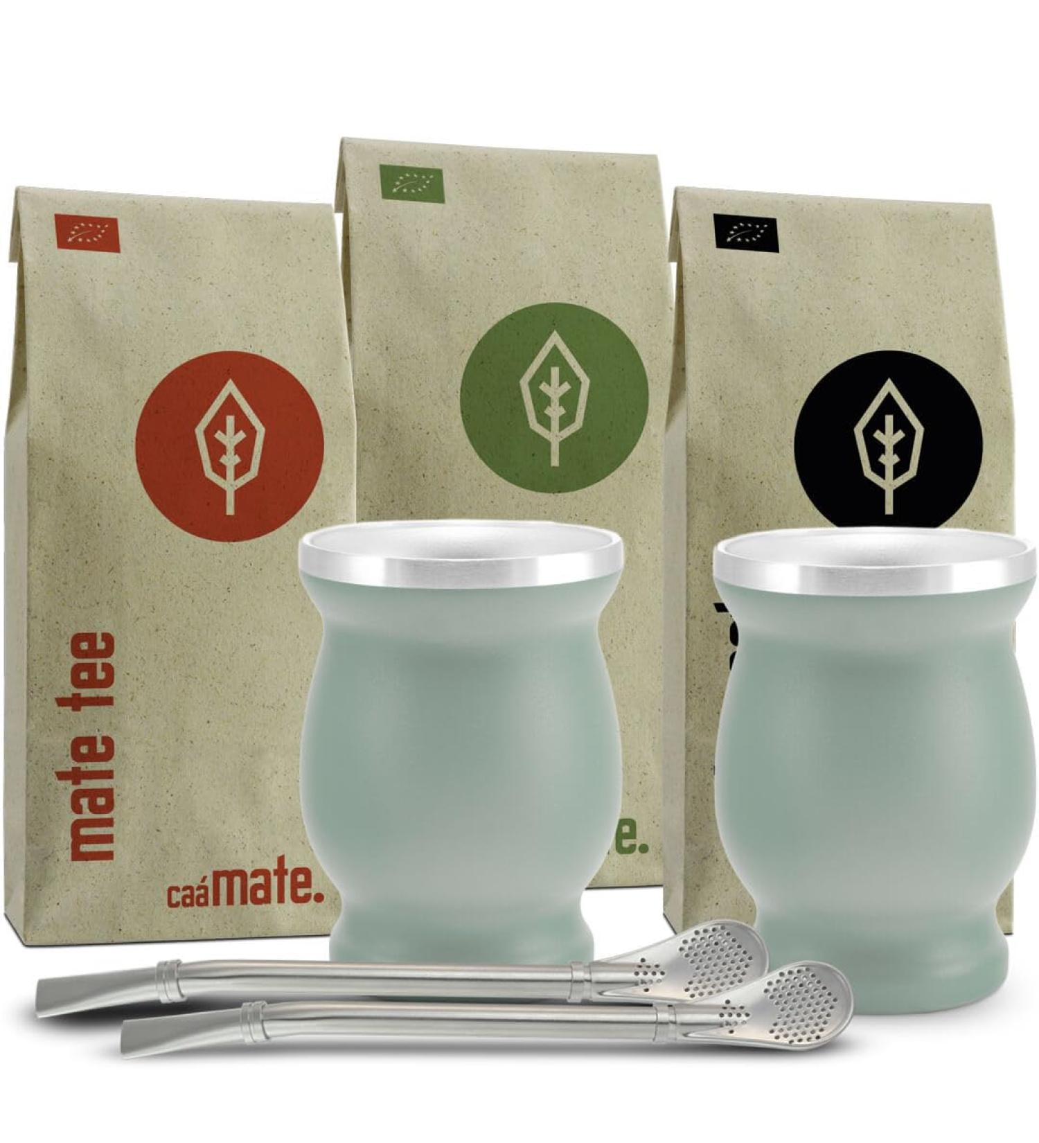 Buy Organic Ca mate Tea Set - 3 Types of Mate Double-Walled Cups & Bombillas - Perfect for International Shipping - Buy Online on GoSupps.com