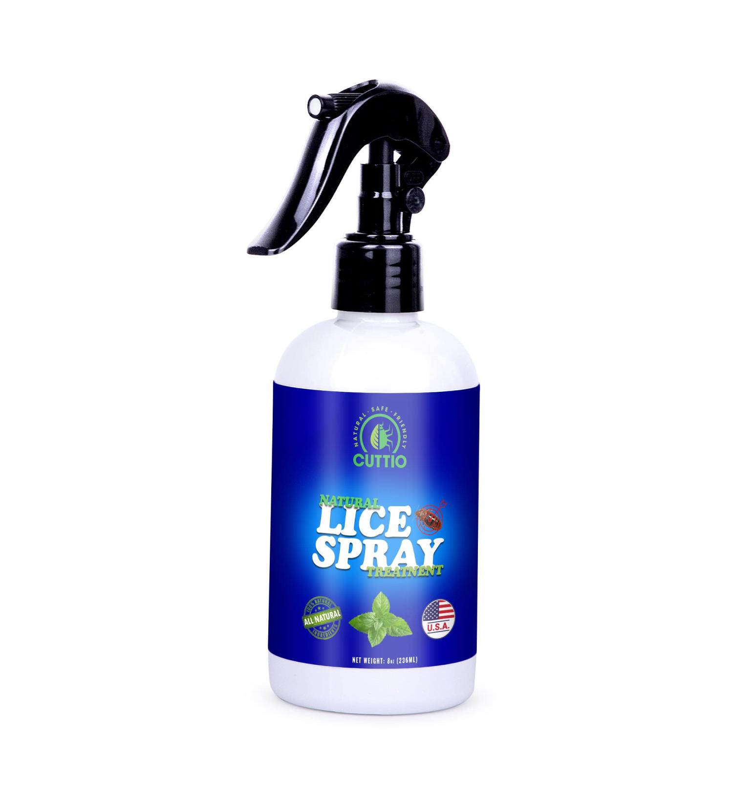 Cuttio Lice Treatment Spray for Kids | Anti-Lice Hair Solution | Non-Toxic Natural Ingredients | 8oz - Buy Online on GoSupps.com
