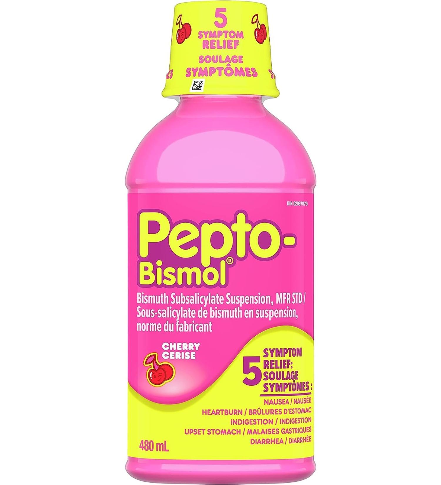 Pepto Bismol Liquid Upset Stomach Relief Diarrhea Relief Heartburn Nausea Indigestion Upset Stomach Cherry Flavour 12oz /480mL Cherry 480 ml (Pack of 1) - Buy Online on GoSupps.com
