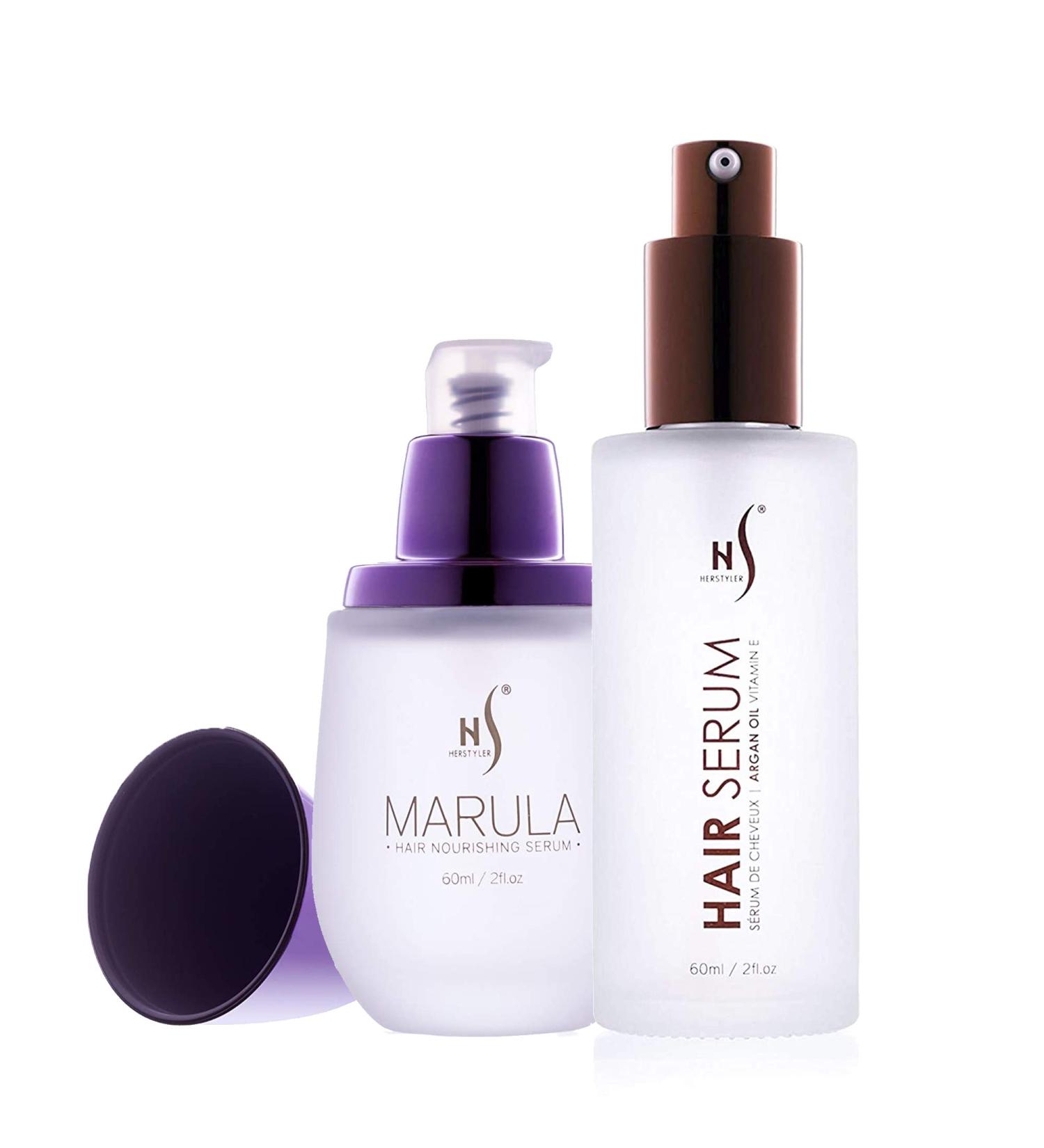 HerStyler Argan Oil & Marula Oil Hair Serum Bundle - Nourishing Hair Treatment Set - Buy Online on GoSupps.com