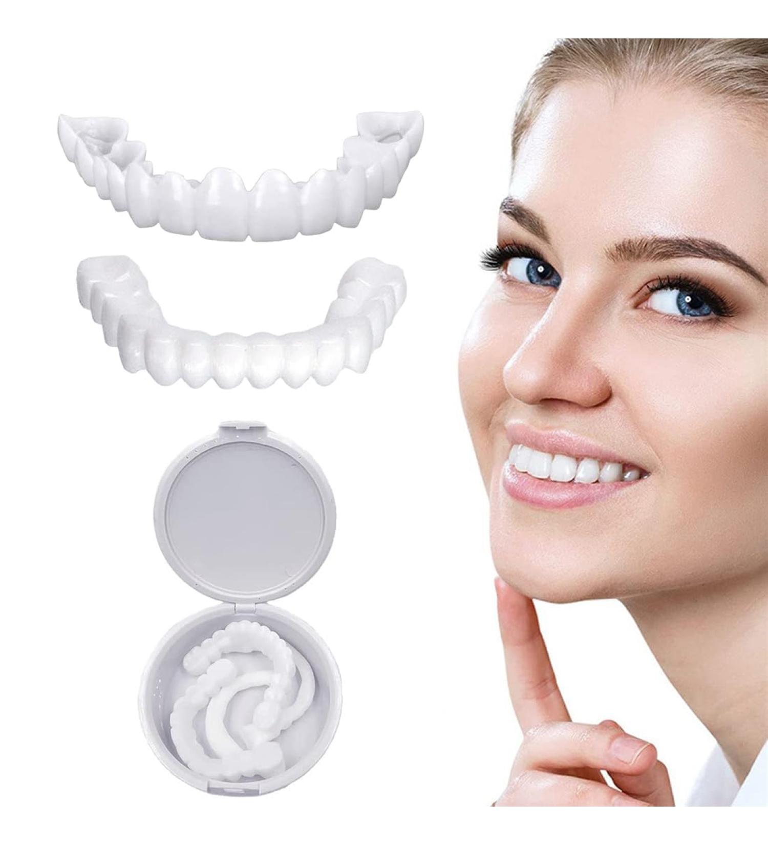 Frenzify False Teeth Veneers Set - Upper & Lower Tooth Repair for Men & Women | Tooth Bleaching & Prosthesis Solution - Buy Online on GoSupps.com