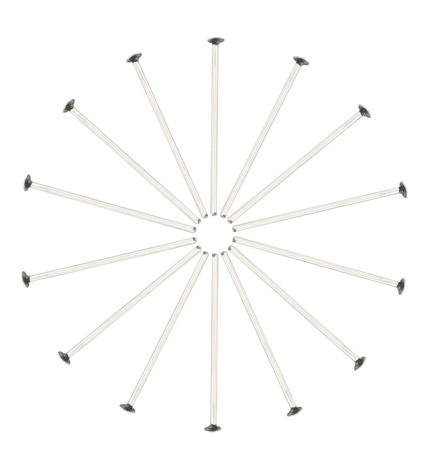 200PCS Silver 20mm 304 Stainless Steel Flat Head Pins for Jewelry Making DIY Craft - Buy Online on GoSupps.com