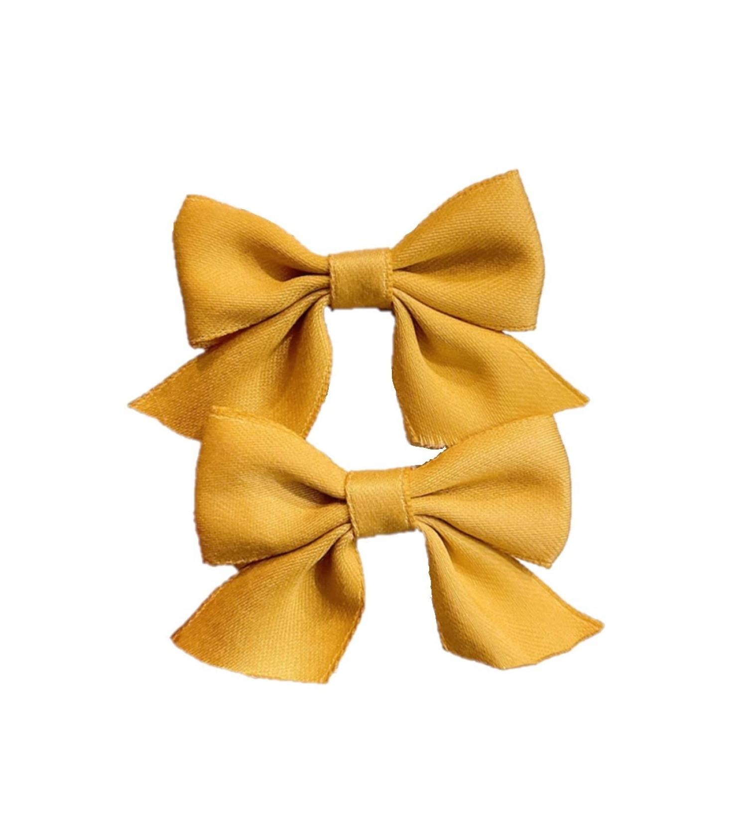 2pcs Yellow Bow Hair Clips for Teens & Women - Non-slip Alligator Barrettes - Buy Online on GoSupps.com
