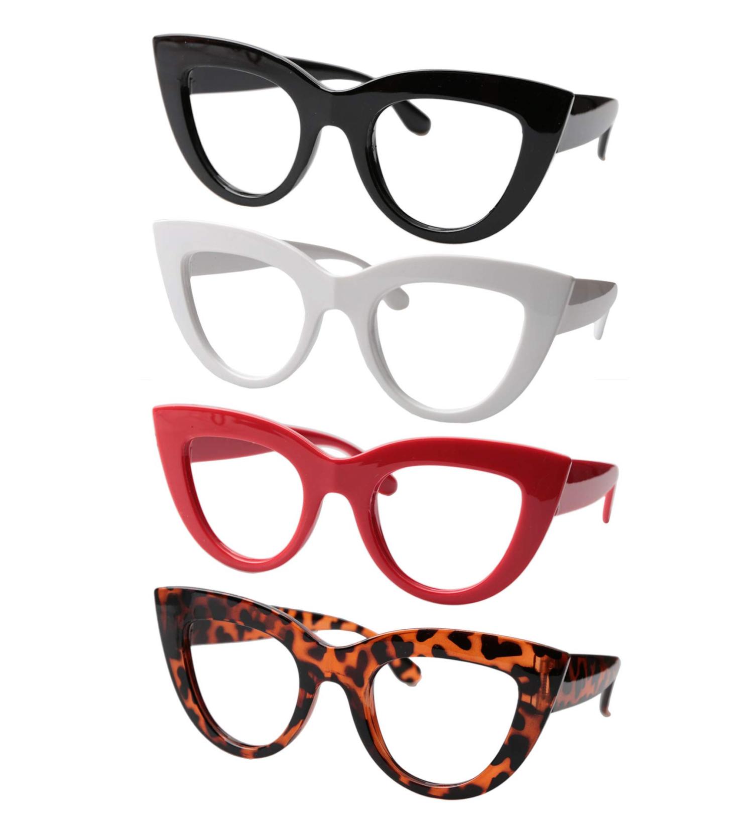 Soolala Women's Cat Eye Reading Glasses - 4 Pairs Mixed Colors - 1.75x Magnification - Buy Online on GoSupps.com