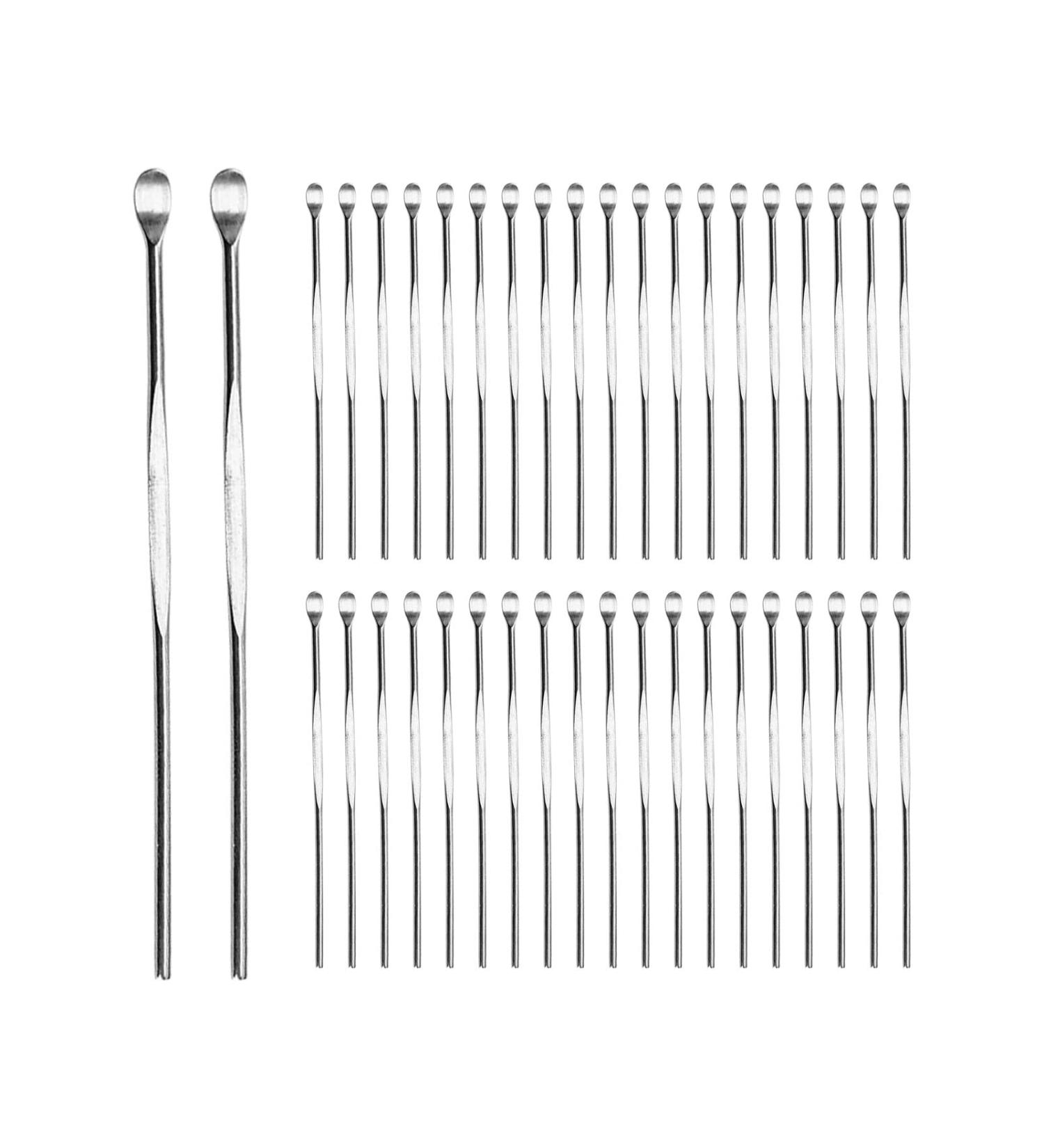 300Pcs Stainless Steel Wax Carve Sticks - Tiny Spoon Shape Concentrate Carving Tool, Ear Wax Removal Accessory - Buy Online on GoSupps.com