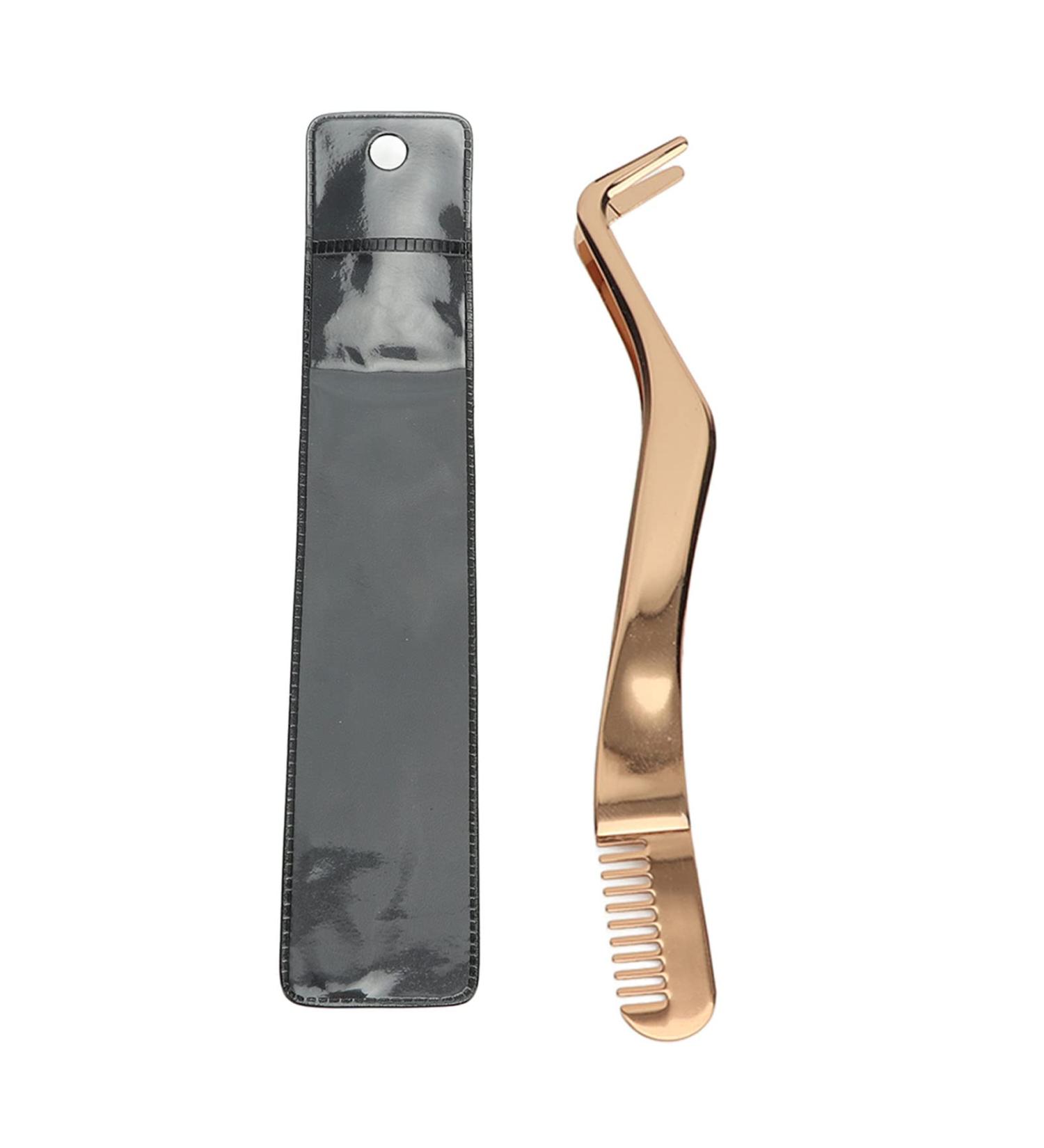 Eyeline Angled Stainless Steel Tweezers - 2-in-1 Eyelash Extension Applicator for Volume & Classic Lashes - Buy Online on GoSupps.com