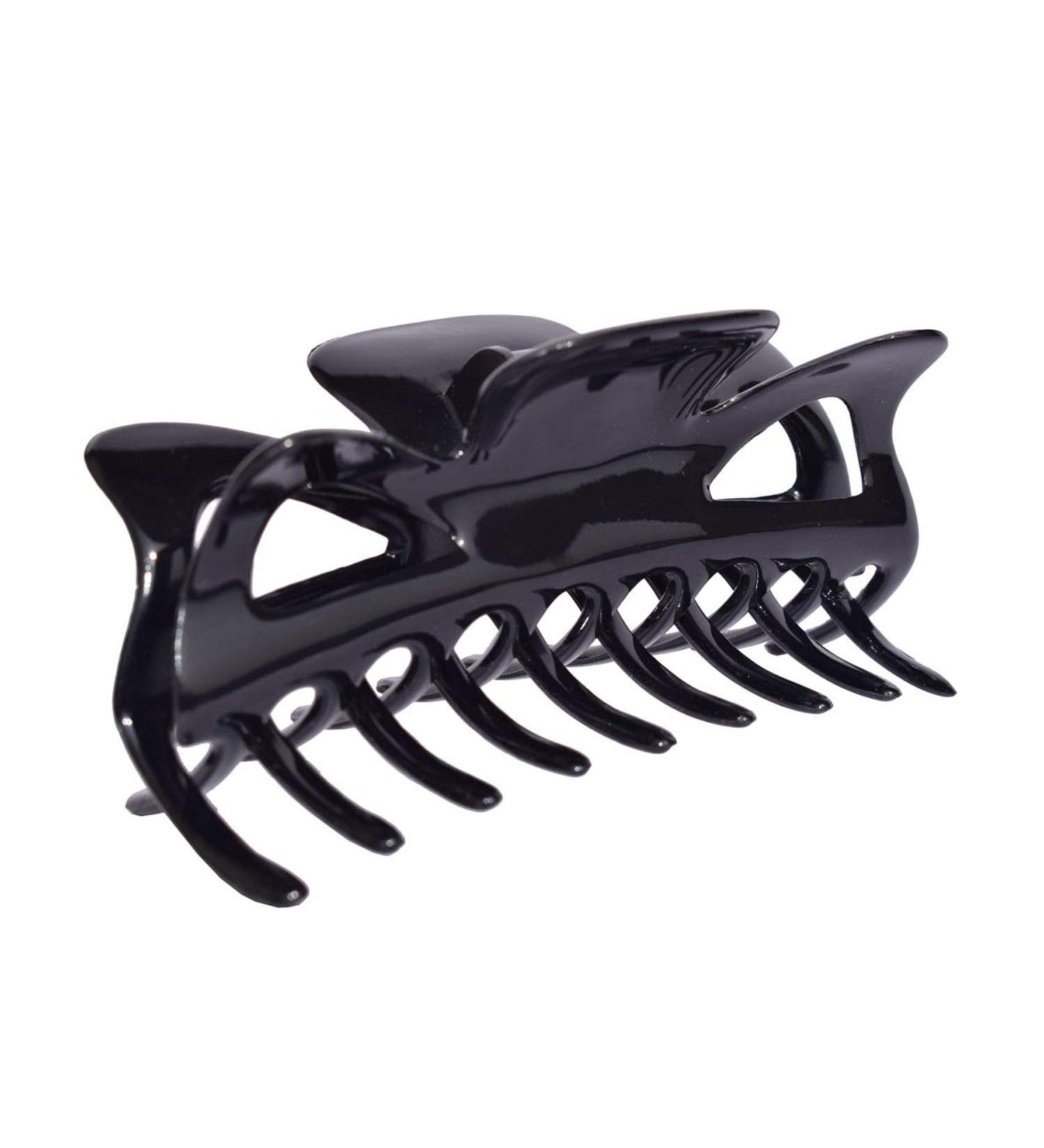 Parcelona French Classic Jumbo Large 5 1/2 Celluloid Acetate Hair Claw Clip - No Slip Grip & Made in France (Solid Black) - Buy Online on GoSupps.com